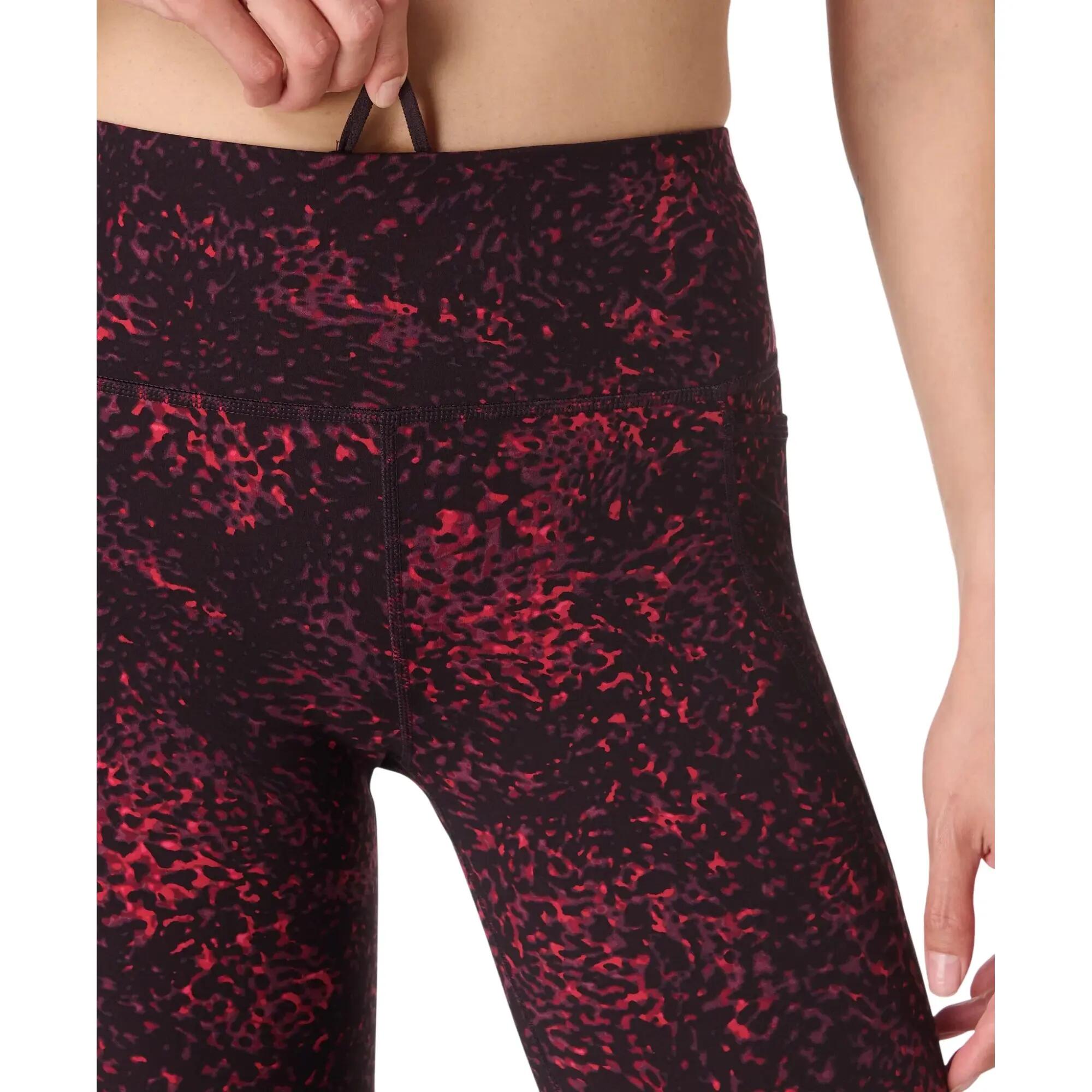 Womens/Ladies Power Tortoise Shell Workout Leggings (Red) 4/4