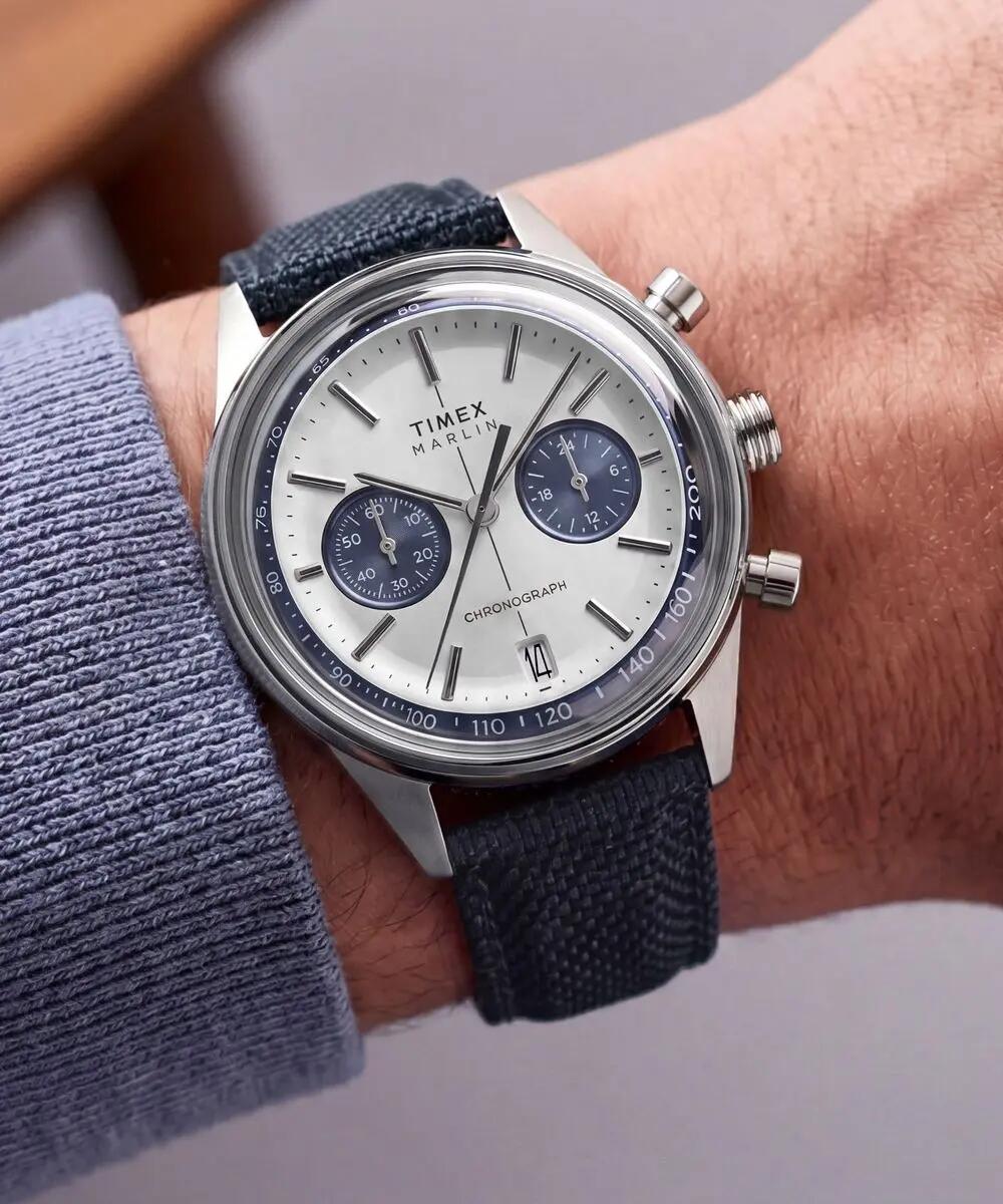Timex Chronographe Montre Bleu/Argent TW2Y89900 5/6