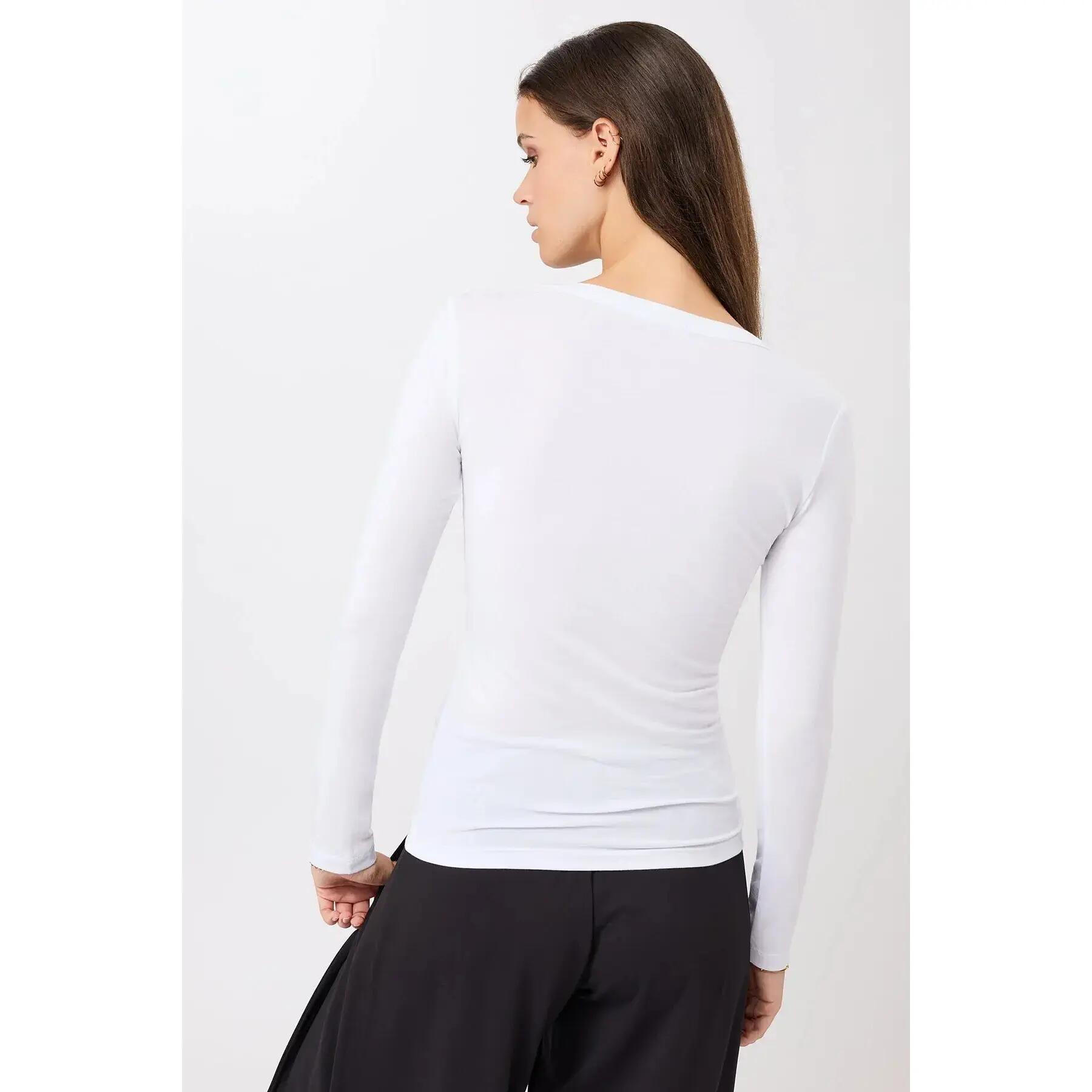 T-shirt col V manches longues ajusté femme Mandala 2/3
