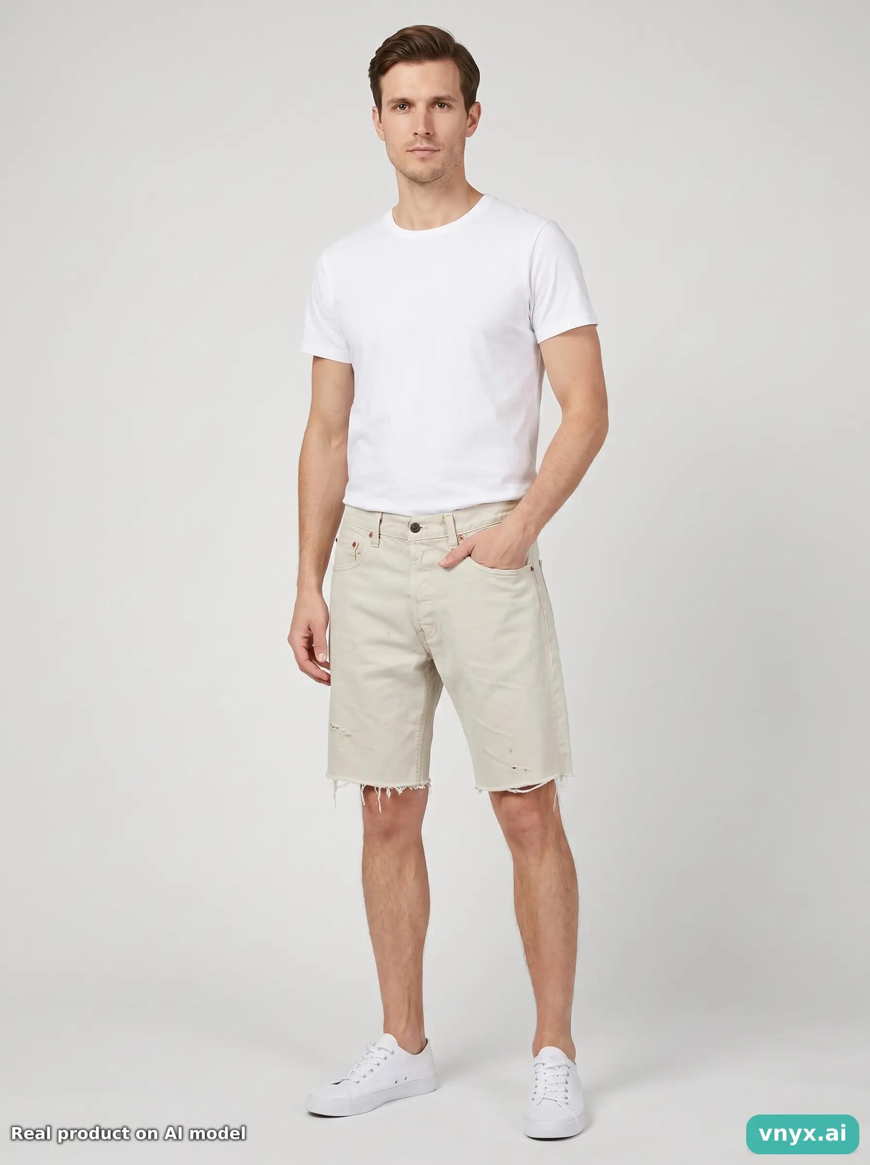 Second Life - Vintage LEVI STRAUSS & CO. Beige Shorts Men W36 L32 6/6