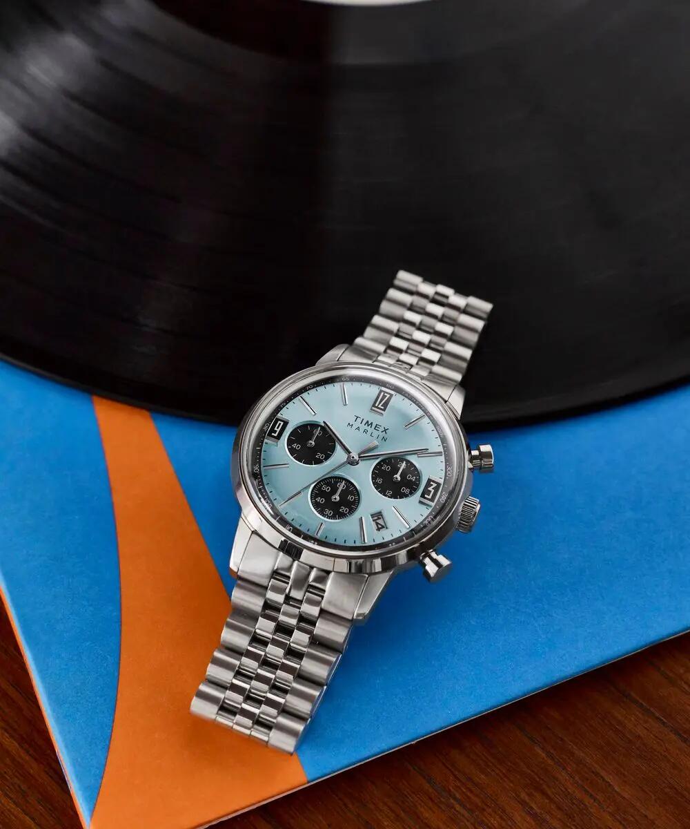 Timex Chronograph Uhr Silber/Blau TW2Y66500 5/6