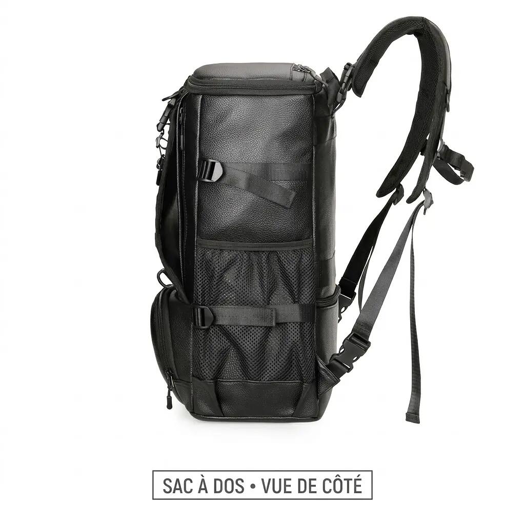 Sac à dos PU outdoor détachable 30L 31x48x20 cm - Noir 5/10