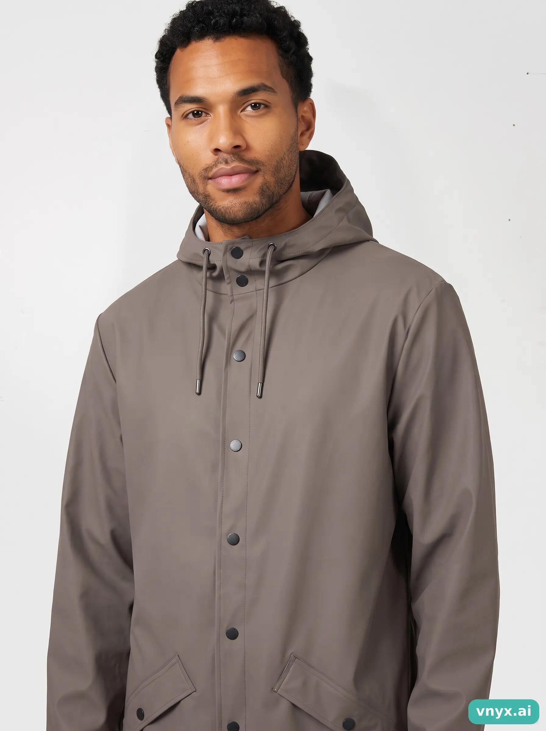 Second Life - Vintage RAINS Muted Taupe Outdoor Jacket Men S 5/5