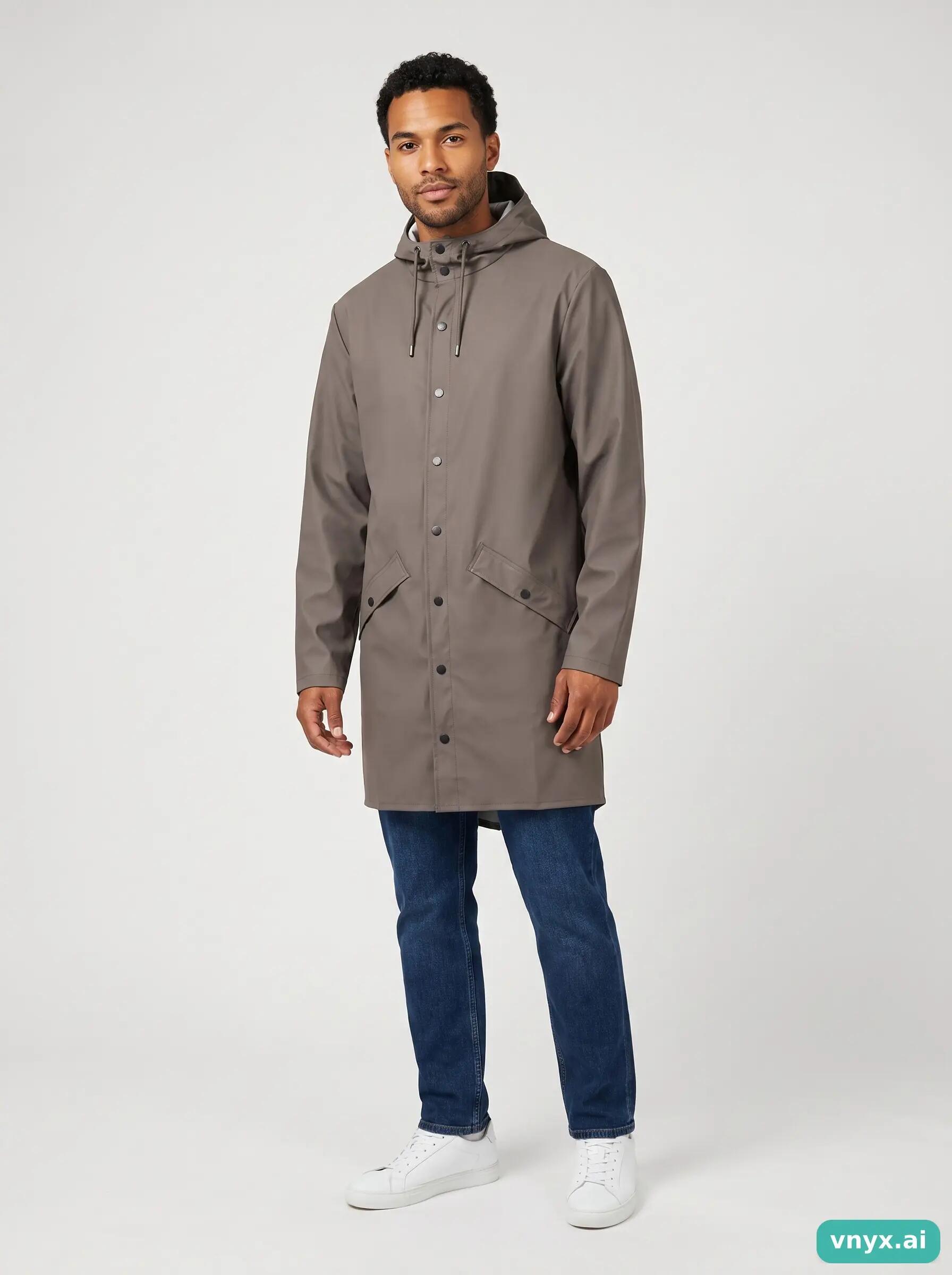 Second Life - Vintage RAINS Muted Taupe Outdoor Jacket Men S 3/5