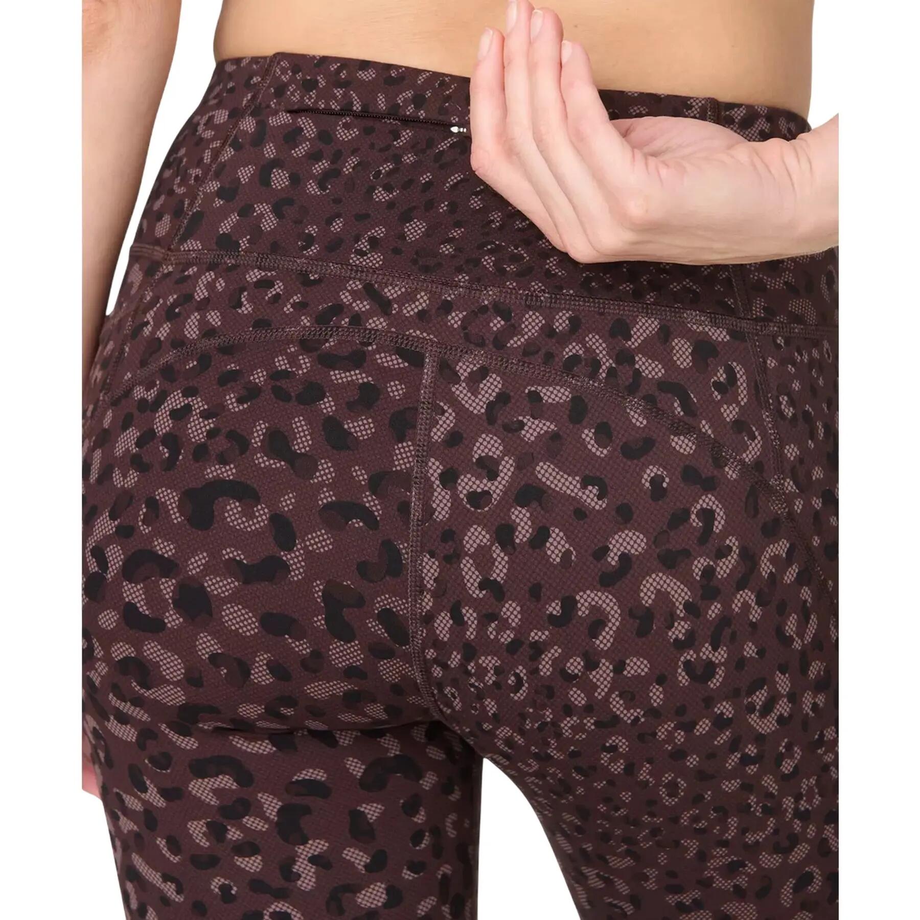 Dameslegging met 7/8beenlengte, Powerleopardprint en zakken met ritssluiting 4/5