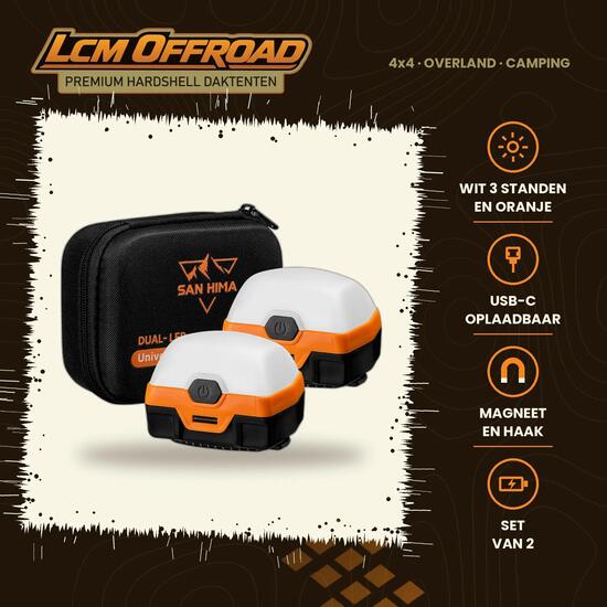 Outdoor - Campinglaternen - 2 LED-Laternen, magnetisch und aufladbar - Orange