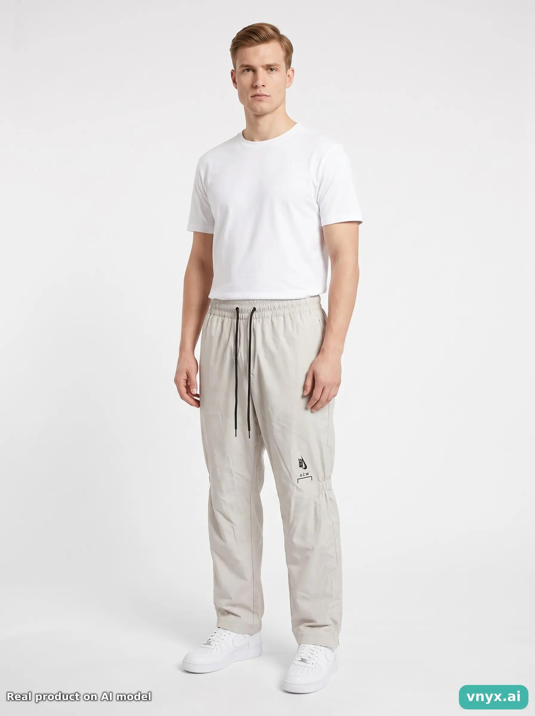 Second Life - Nike Light Grey Joggers Size L 3/5