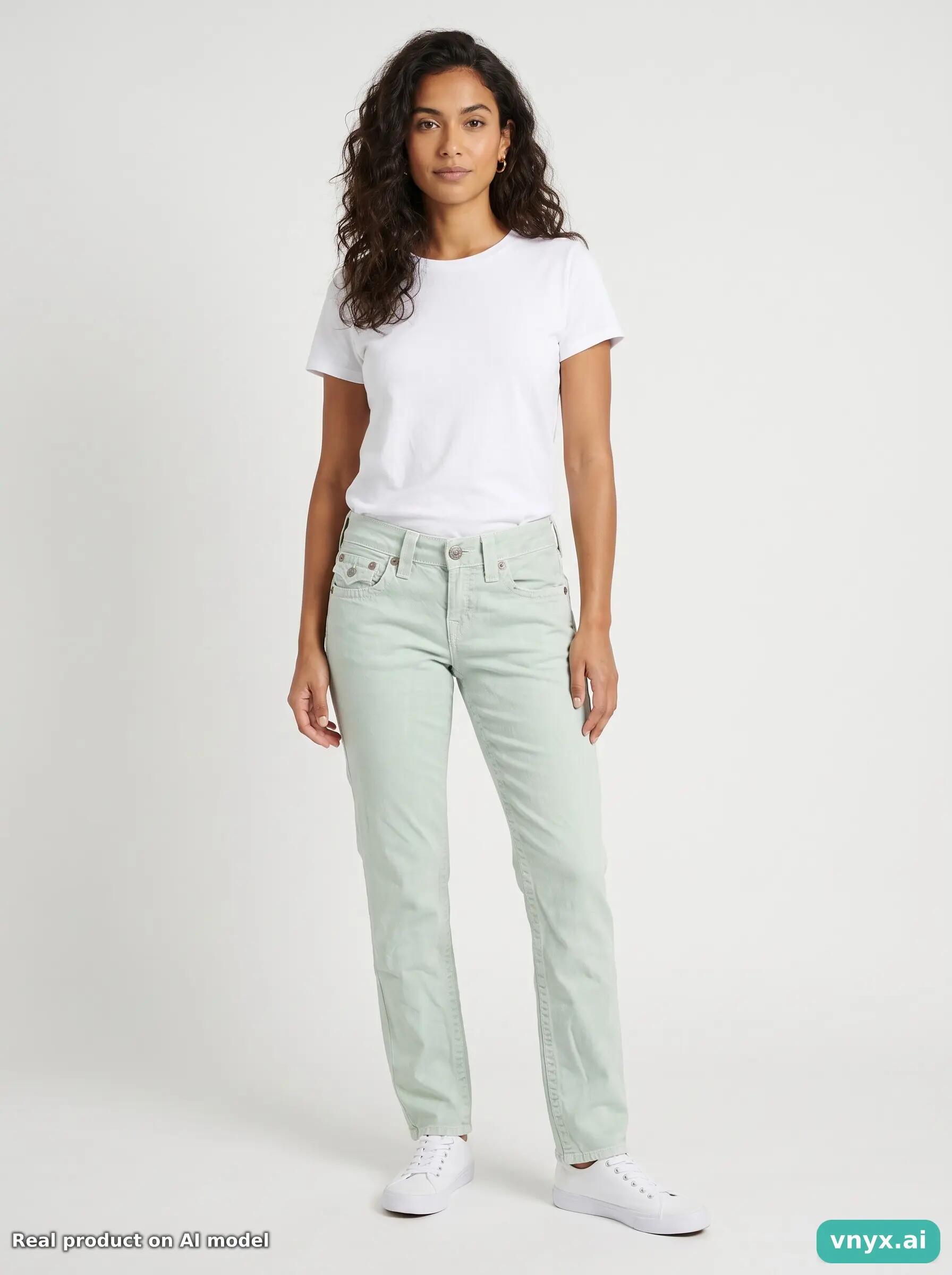 Second Life - Vintage True Religion Mint Green Jeans Women W25 L30 3/6