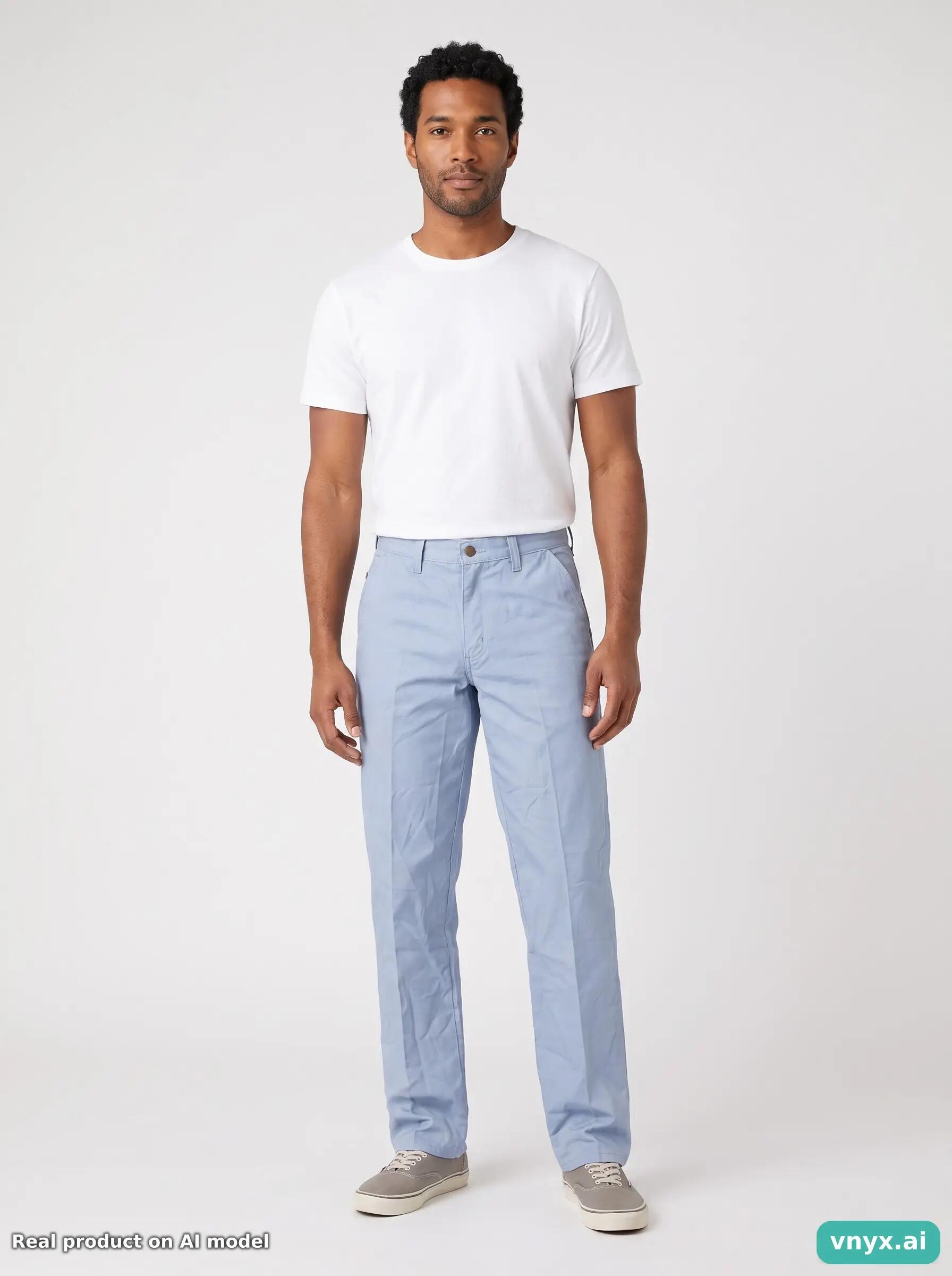 Second Life - Vintage Wrangler Light Blue Chinos Men 26 L34 3/6