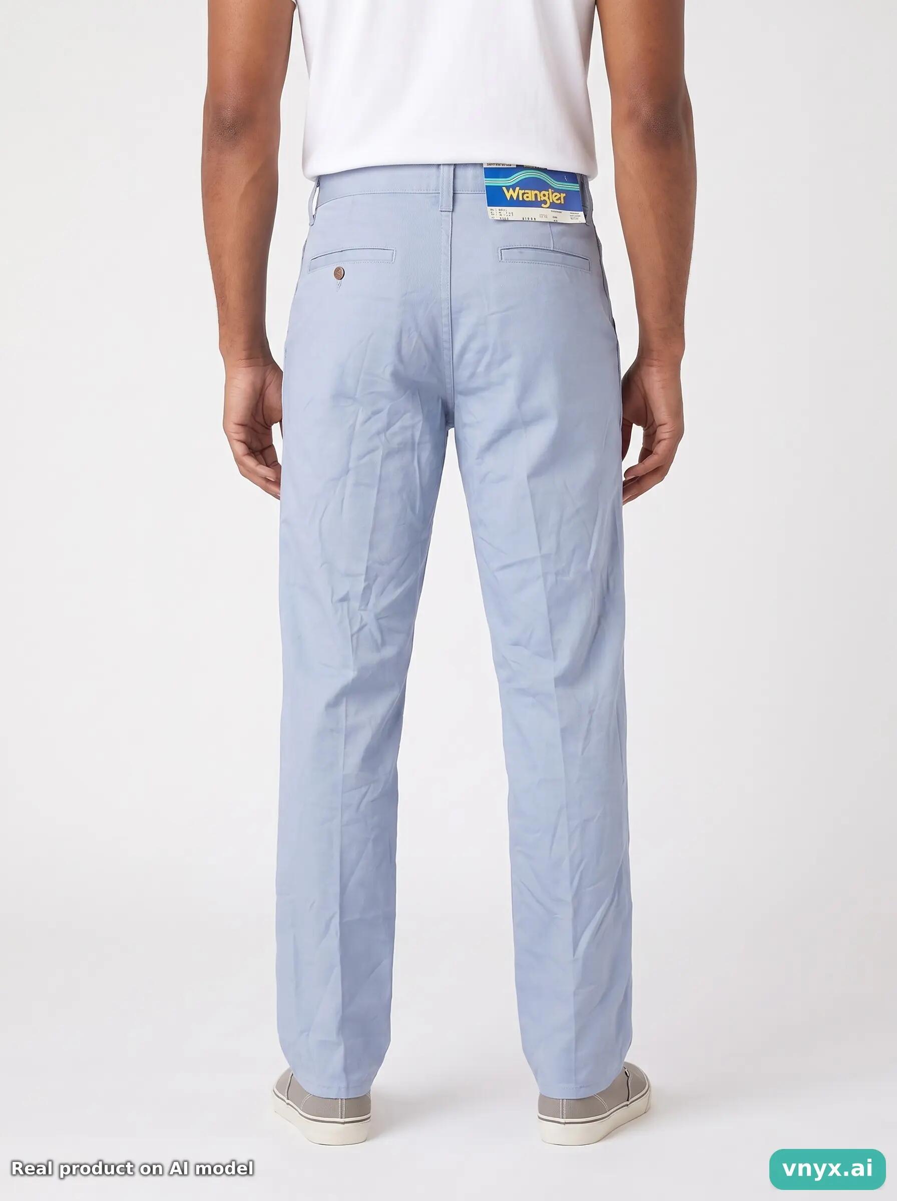 Second Life - Vintage Wrangler Light Blue Chinos Men 26 L34 2/6