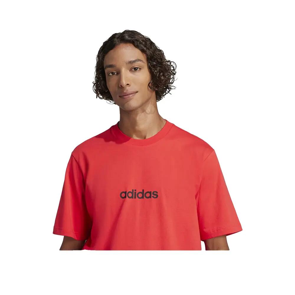 T-shirt Adidas Essentials Linear Imprimé Col rond Manches courtes 100% coton 5/6