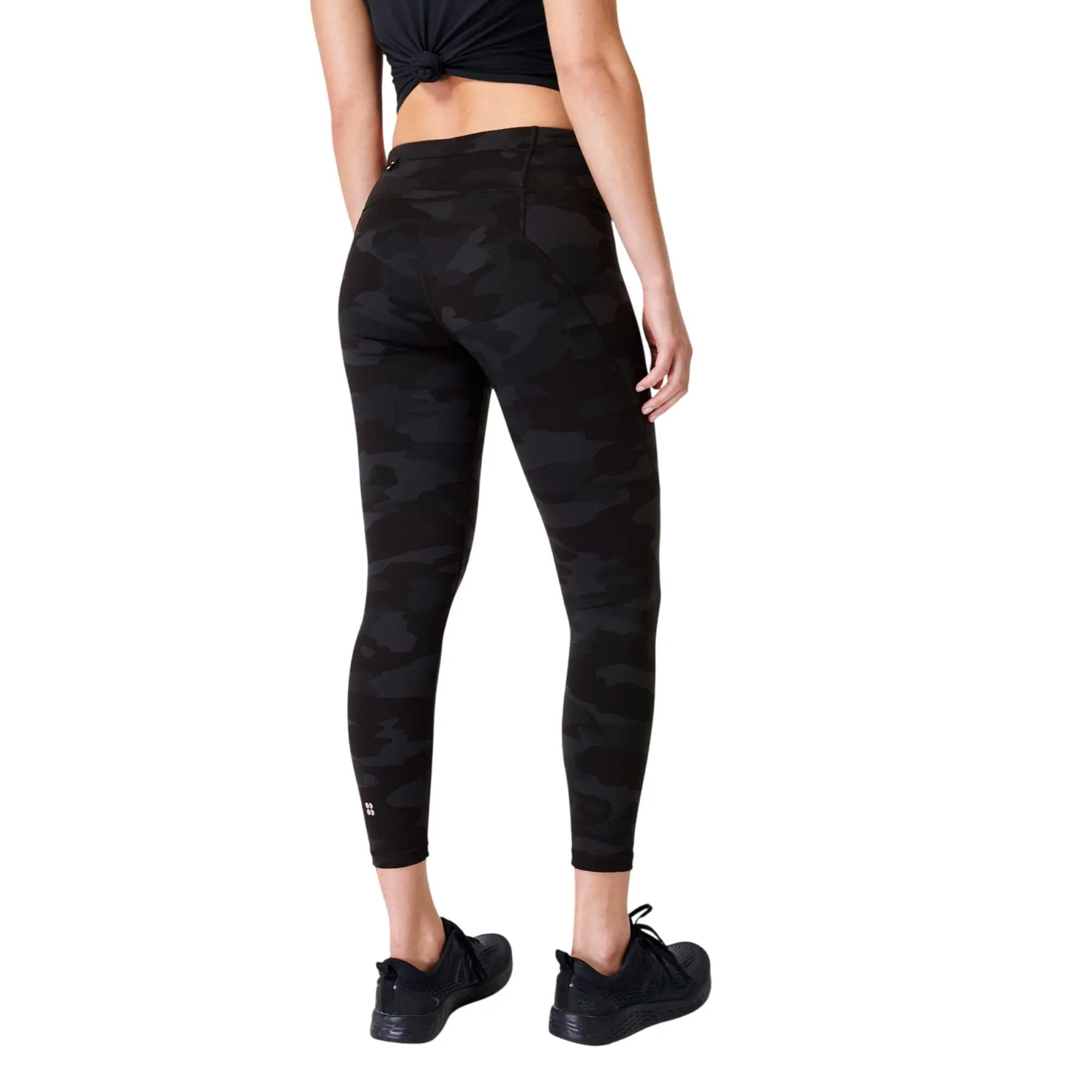 Leggings Power 7/8 Diseño Camuflaje Ejercicio para Mujer Negro 3/4