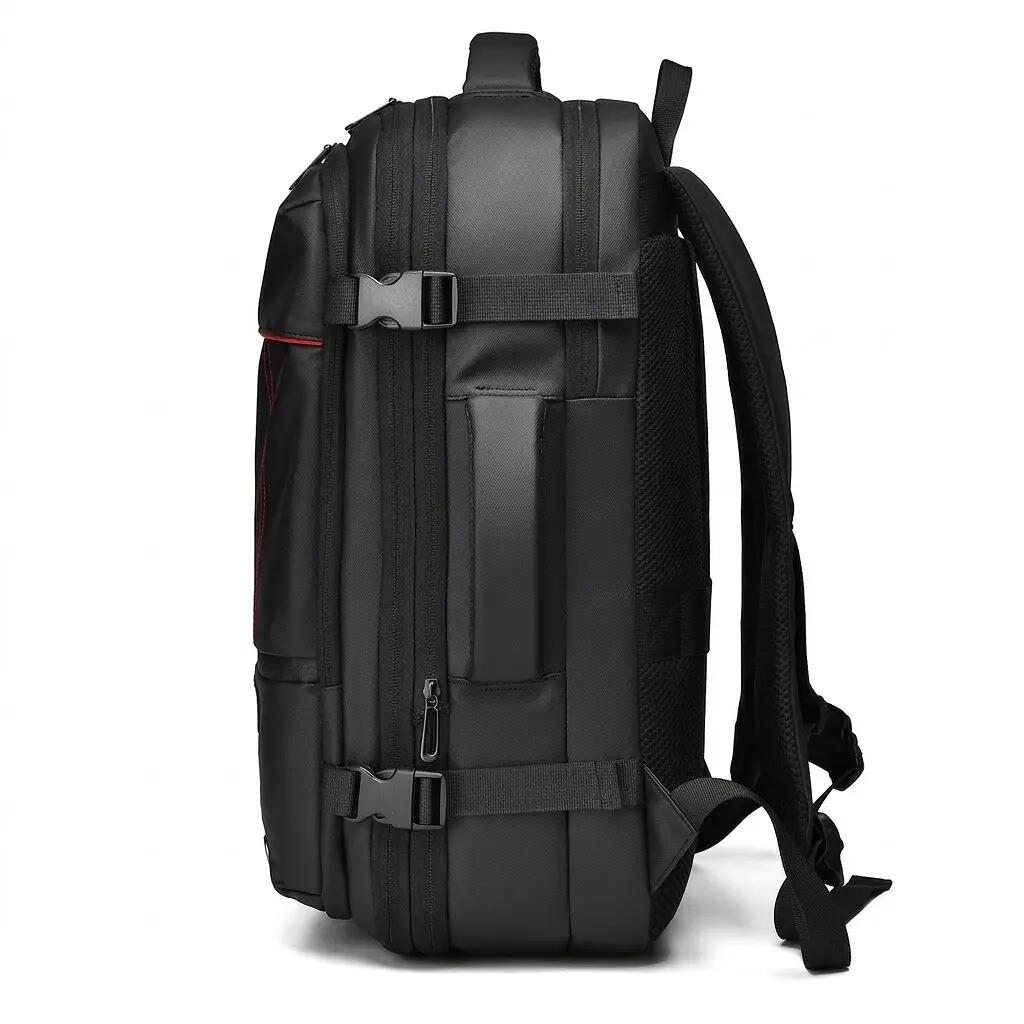 Sac à dos de voyage extensible 26-33L 48x28x13 cm - Noir 8/8