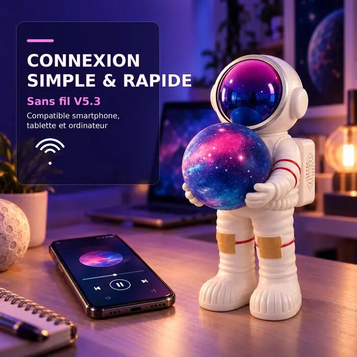 Enceinte bluetooth lumineuse Astronaute 5/7