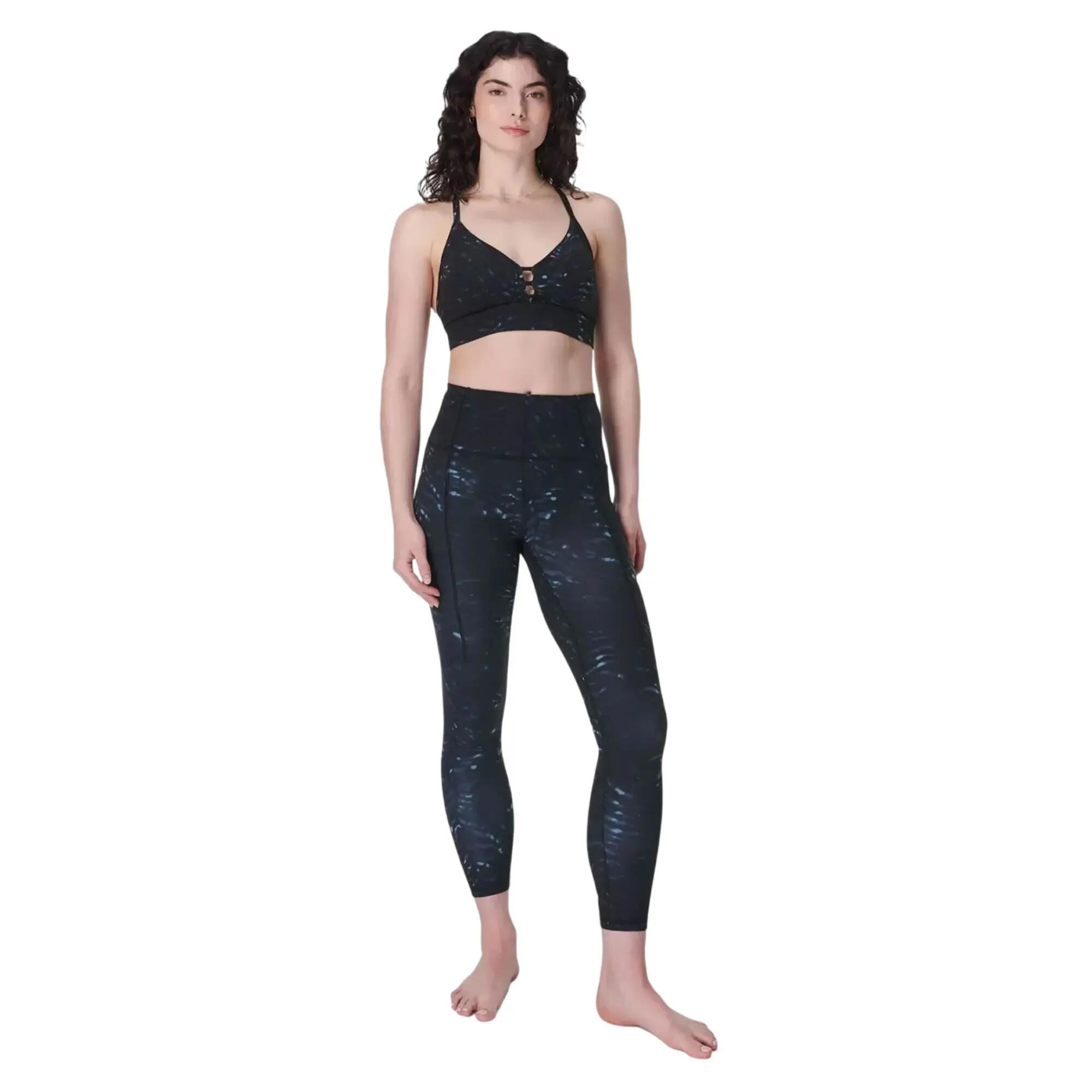 Legging 7/8 Yoga Motif/style Imprimé Tigre Femme (Bleu) 1/4