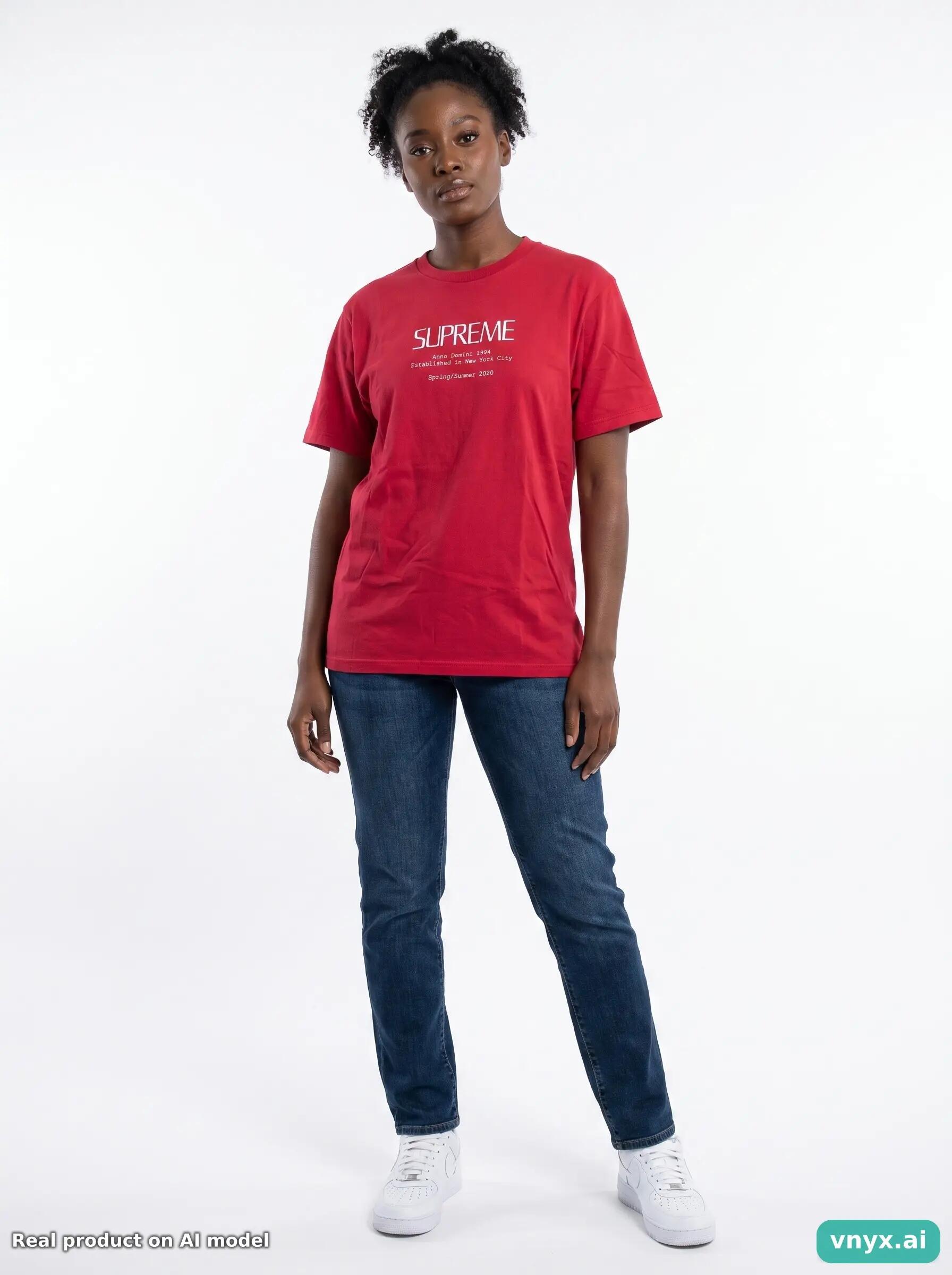 Second Life - Supreme T-Shirt in Burgundy size M 3/5