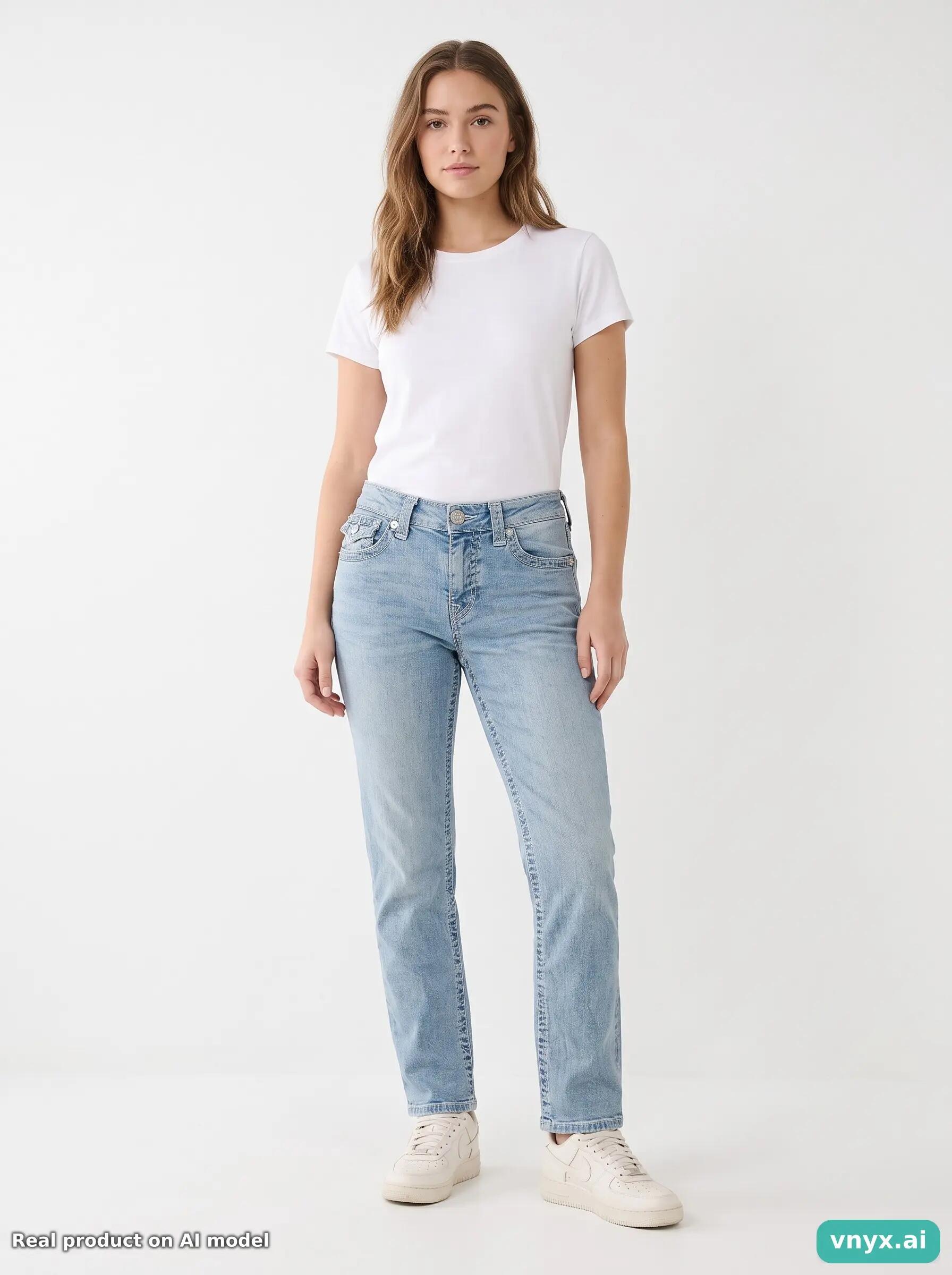 Second Life - Vintage True Religion Light Blue Jeans Women 29 L25 3/6