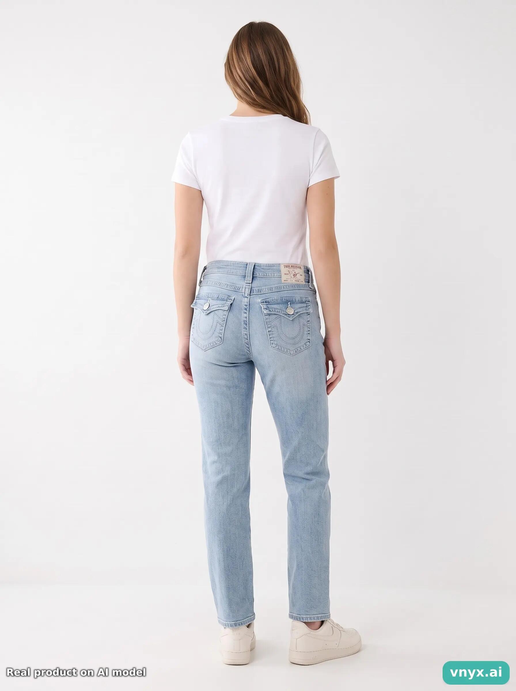 Second Life - Vintage True Religion Light Blue Jeans Women 29 L25 2/6