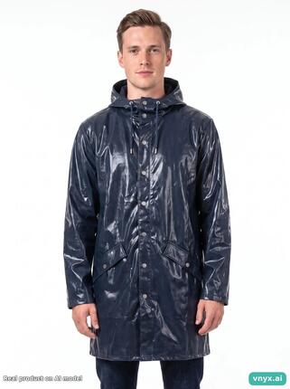 Second Life - Vintage RAINS Dark blue Long Coat Men M