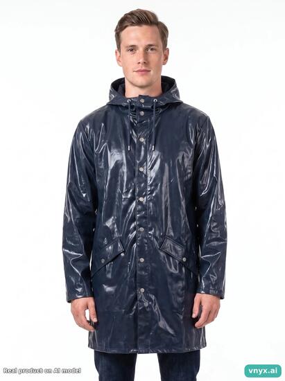Second Life - Vintage RAINS Dark blue Long Coat Men M