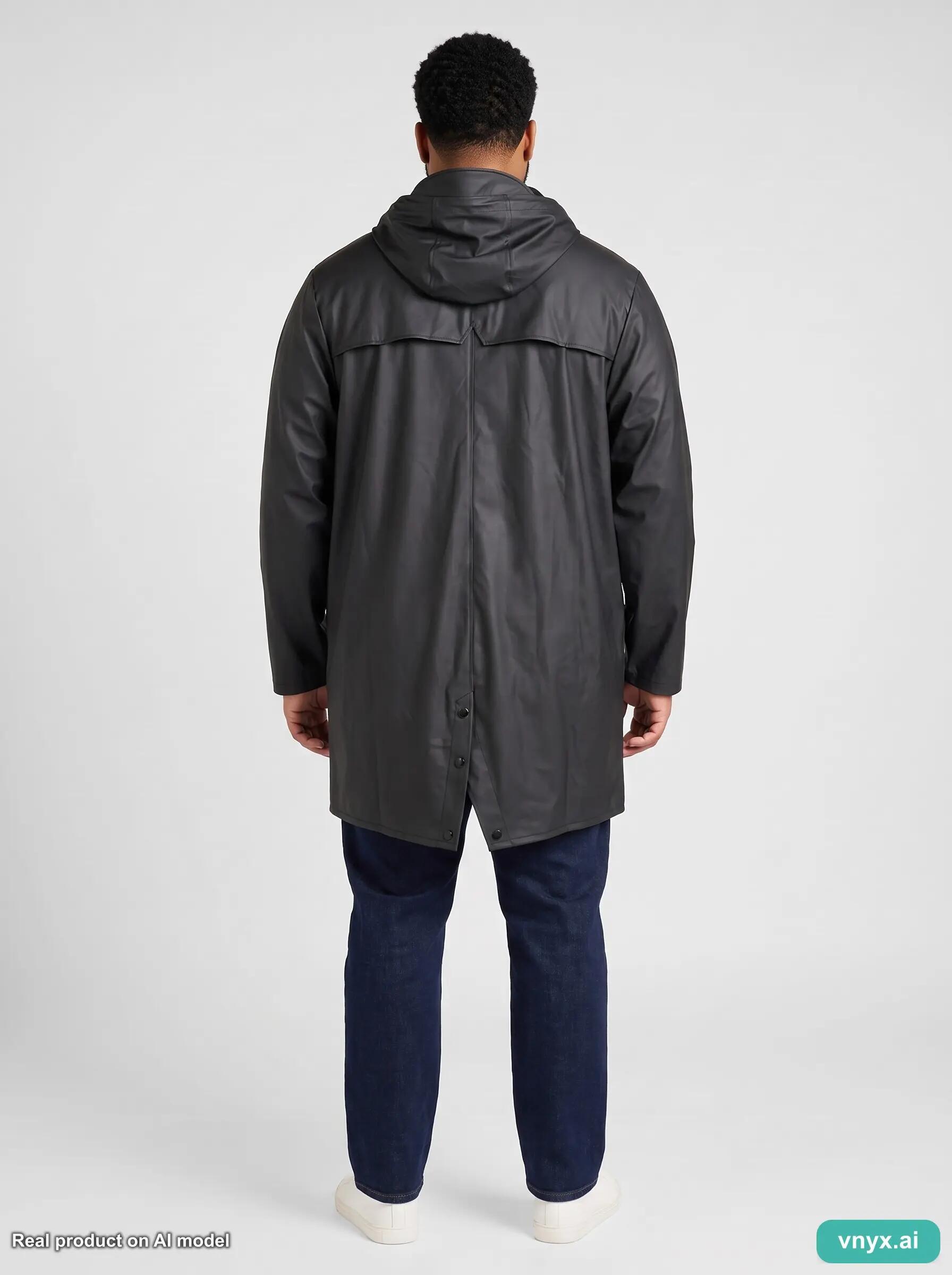 Second Life - Vintage RAINS Black Long Coat Men XL 4/5