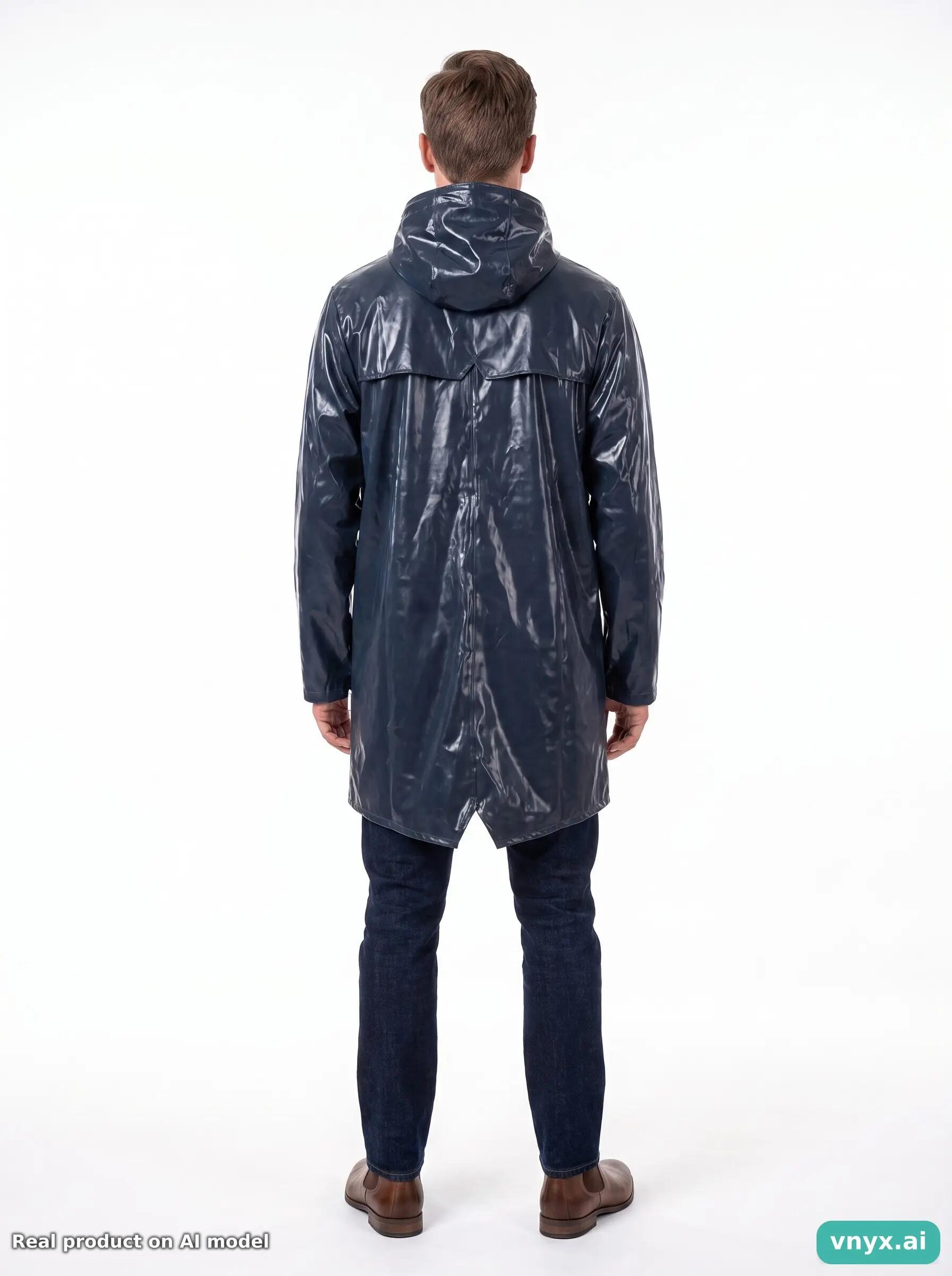 Second Life - Vintage RAINS Dark blue Long Coat Men M 4/5