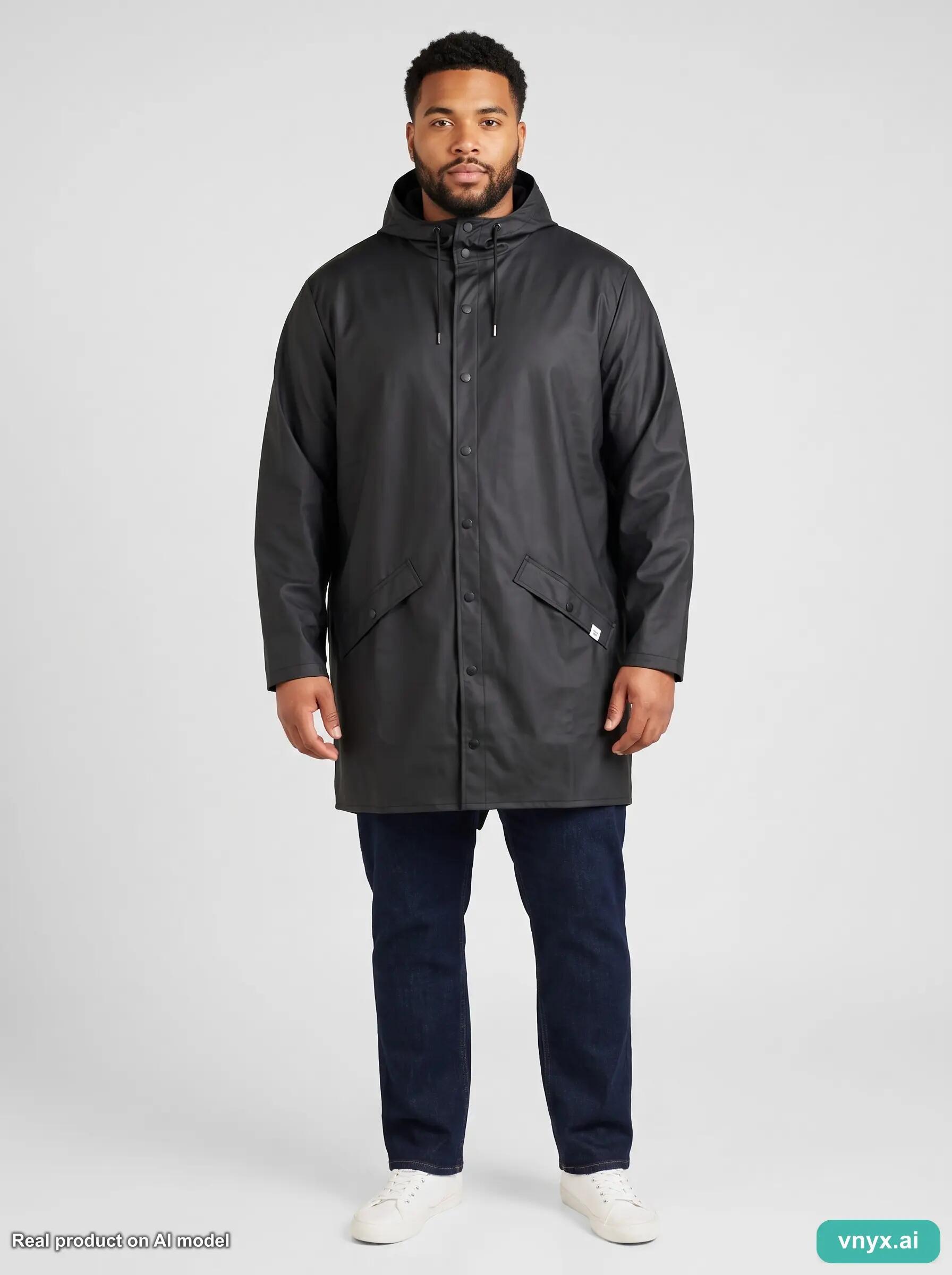 Second Life - Vintage RAINS Black Long Coat Men XL 3/5