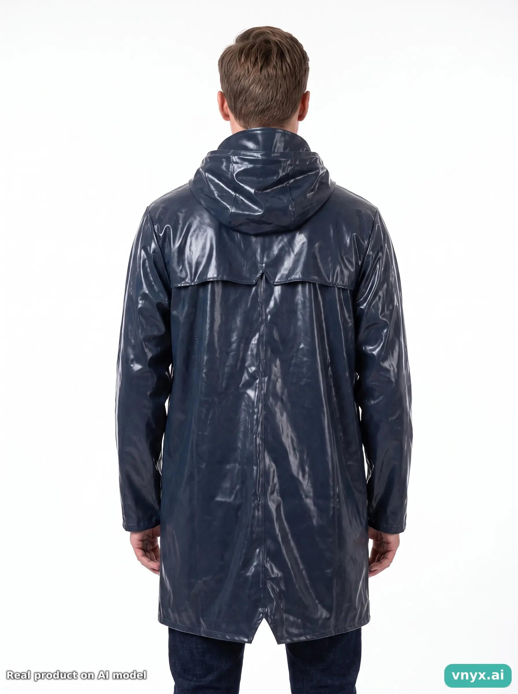 Second Life - Vintage RAINS Dark blue Long Coat Men M 2/5