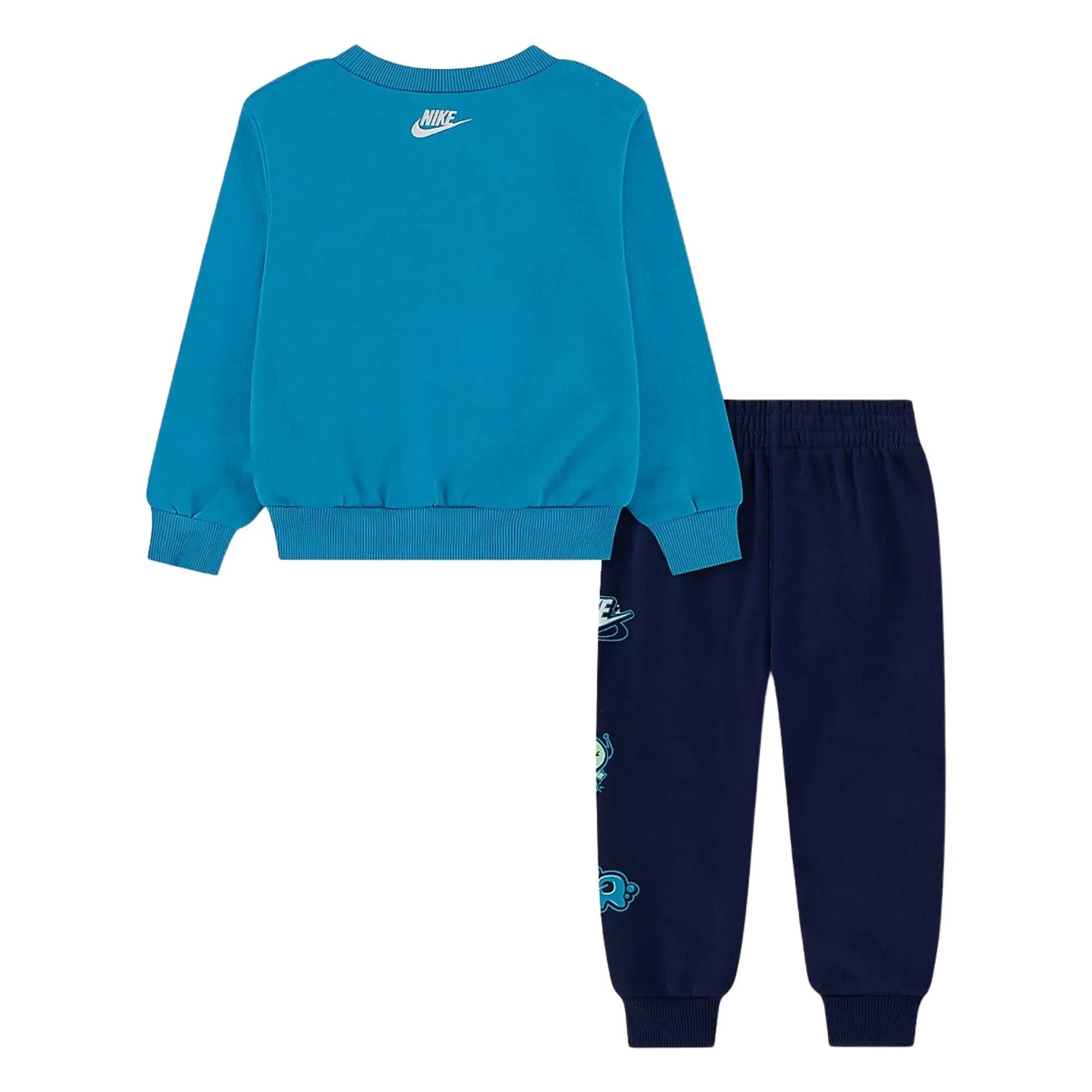 Nike - Jongens Trainingspak Ronde Hals Brand A Fleece, Blauw 2/5