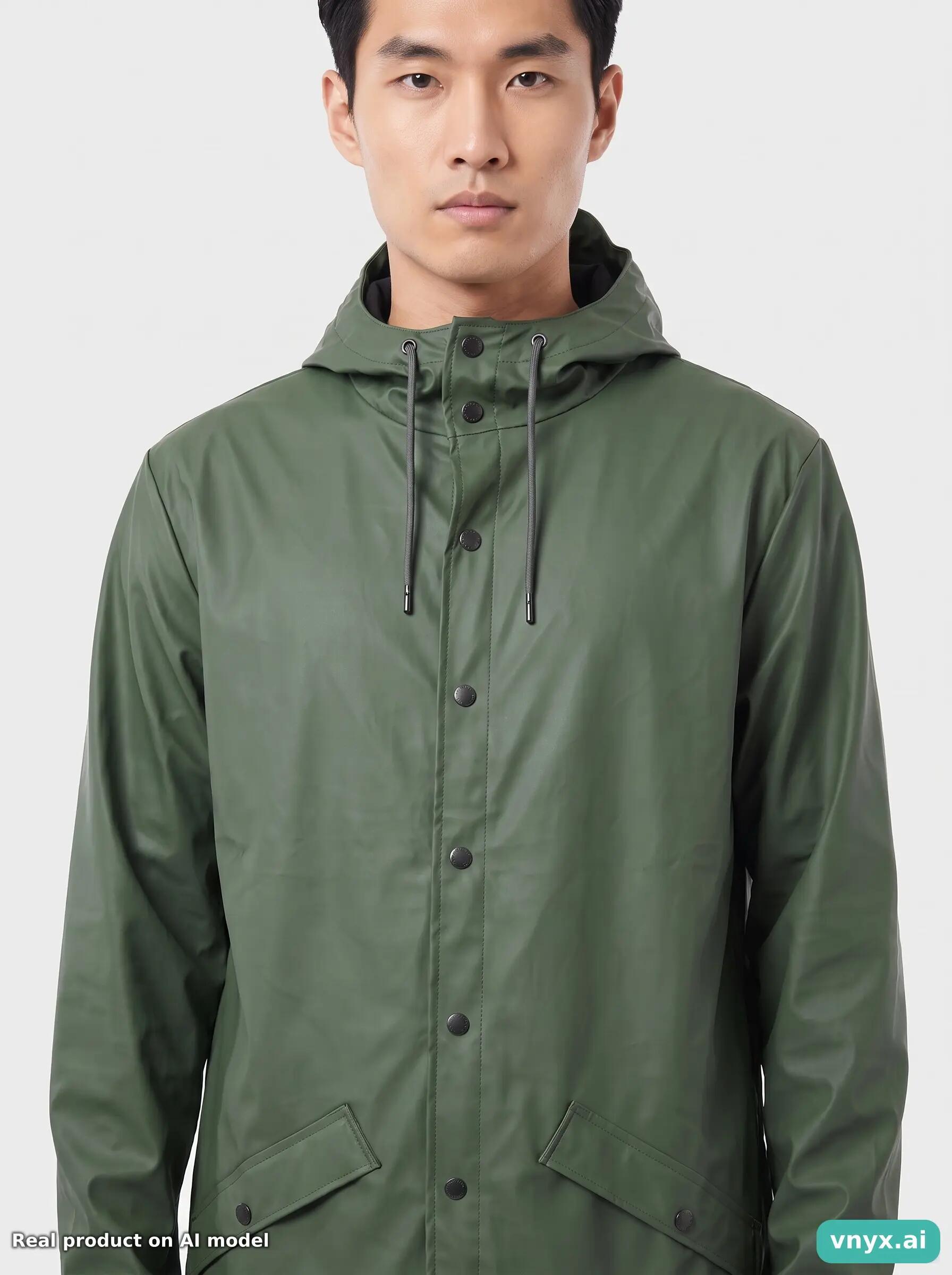 Second Life - Vintage RAINS Olive Green Outdoor Jacket Men M 5/5