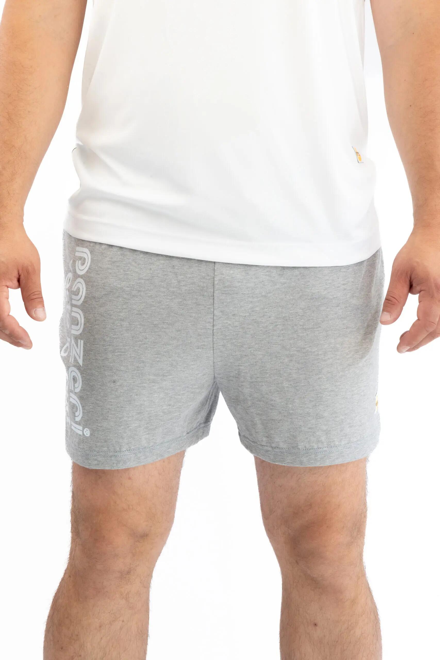 Short Panzeri Mixte  - Uni A - Gris Chiné / Blanc 2/5