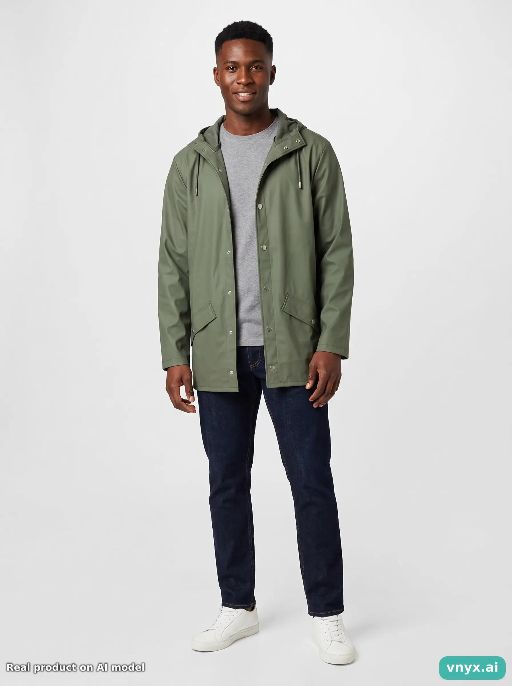 Second Life - RAINS Olive Outdoor Jacket Men XXS 3/5