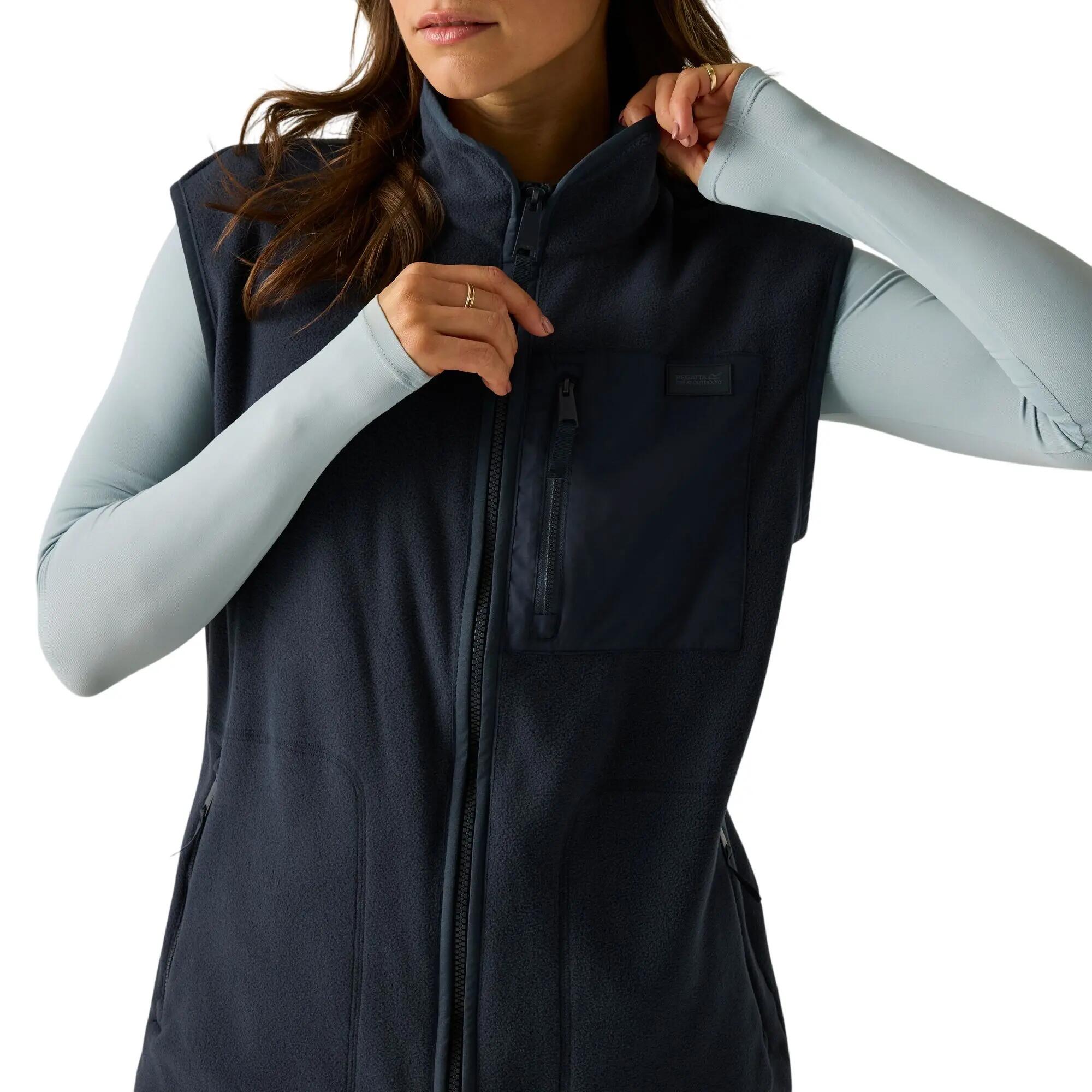 Frankie microfleece bodywarmer voor dames (Marine) 6/7