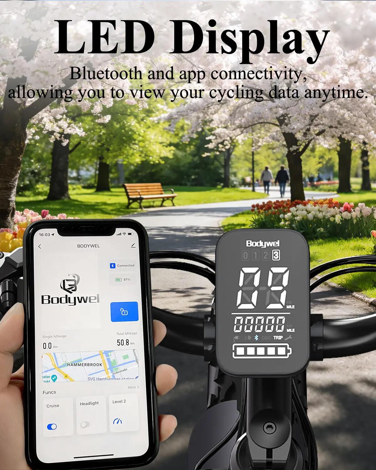 Bicicleta urbana elétrica BODYWEL D6, motor 750W, 720Wh, 26 polegadas 7/8