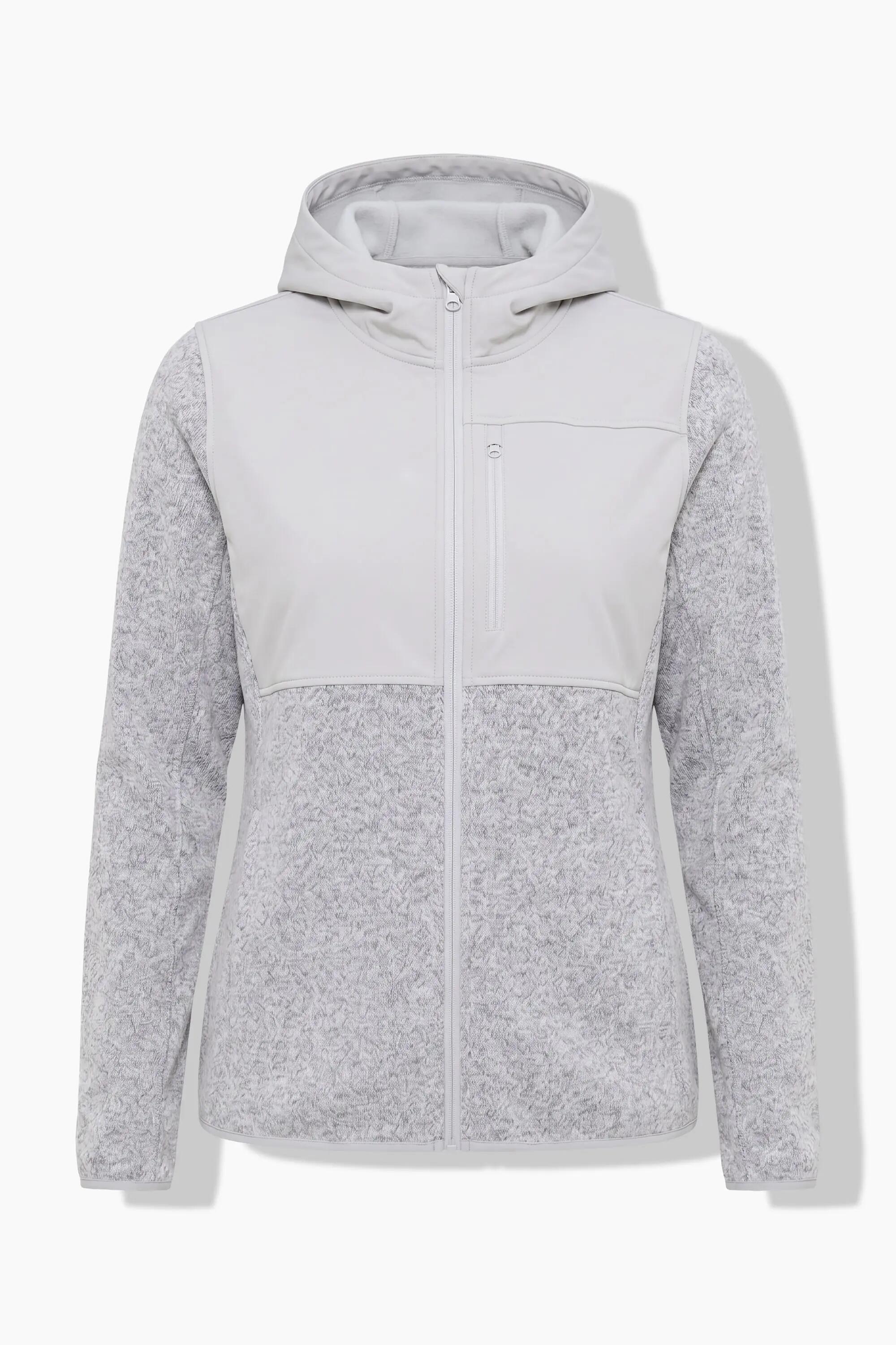 Dames Gebreid fleecejack softshell-beleg capuchon lange mouwen 9/9