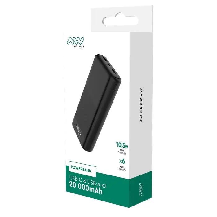 POWERBANK 20000MAH USB-C + 2 USB-A NOIR 2/2