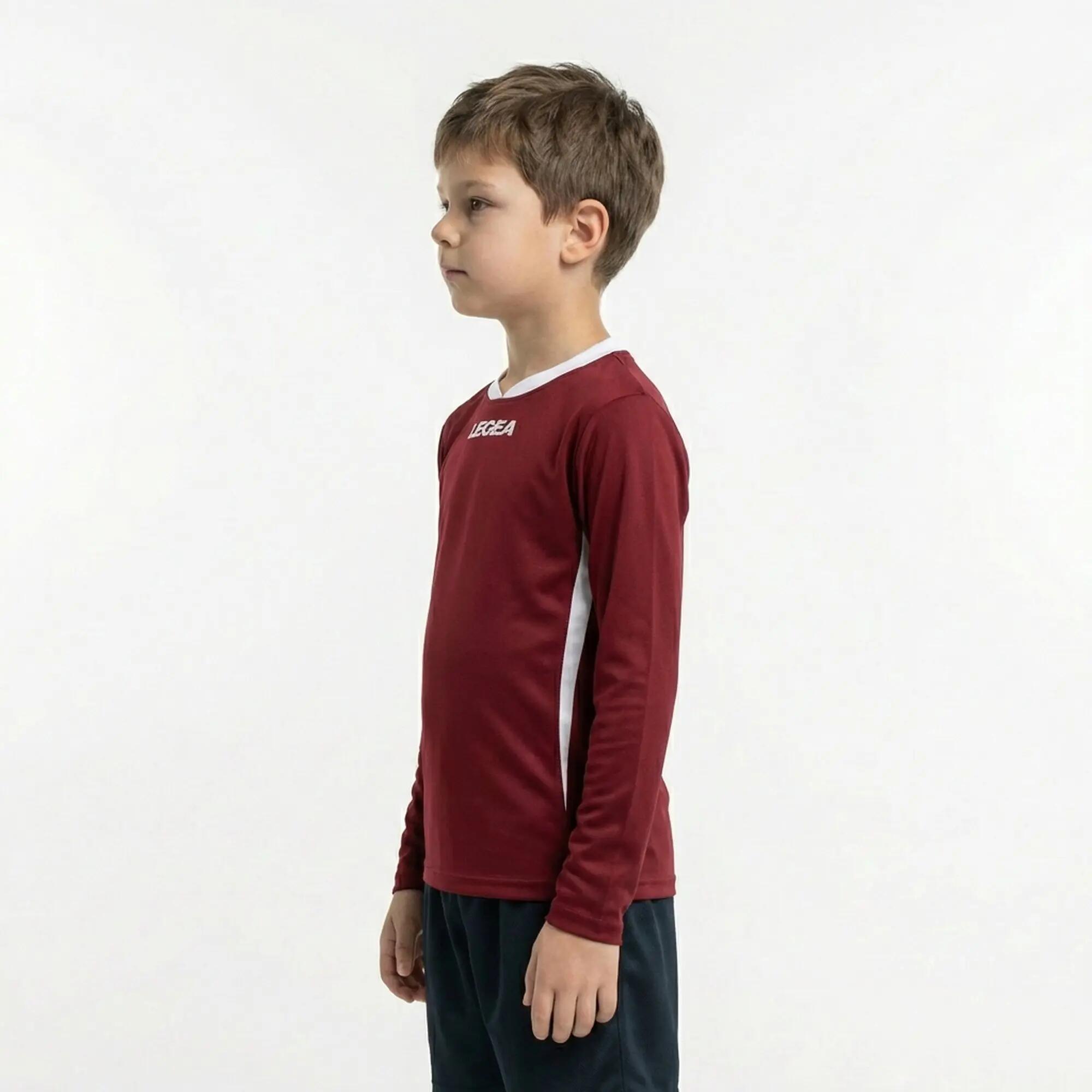 5-Pack Football Shirts DUSSELDORF Long Sleeve Burgundy-White - Size 2XS (Kids) 7/7