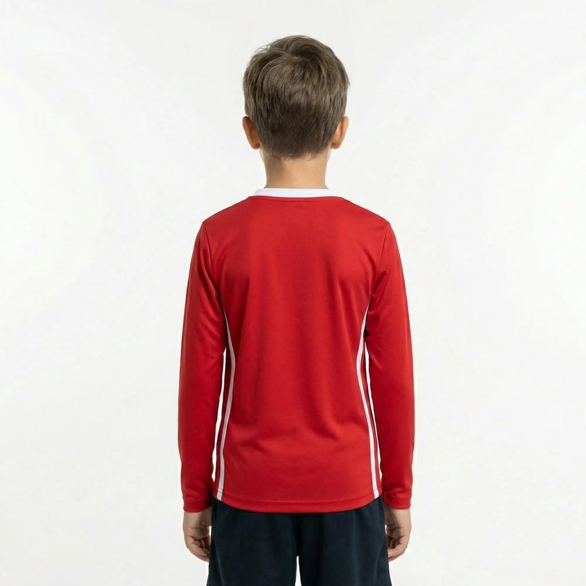 5-Pack Football Shirts DUSSELDORF Long Sleeve Burgundy-White - Size 2XS (Kids) 5/7