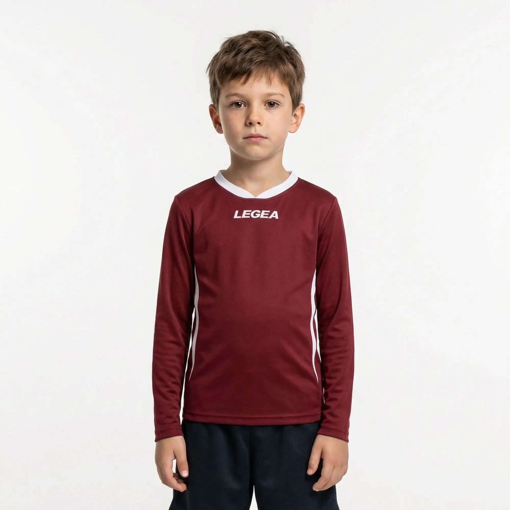 5-Pack Football Shirts DUSSELDORF Long Sleeve Burgundy-White - Size 2XS (Kids) 4/7