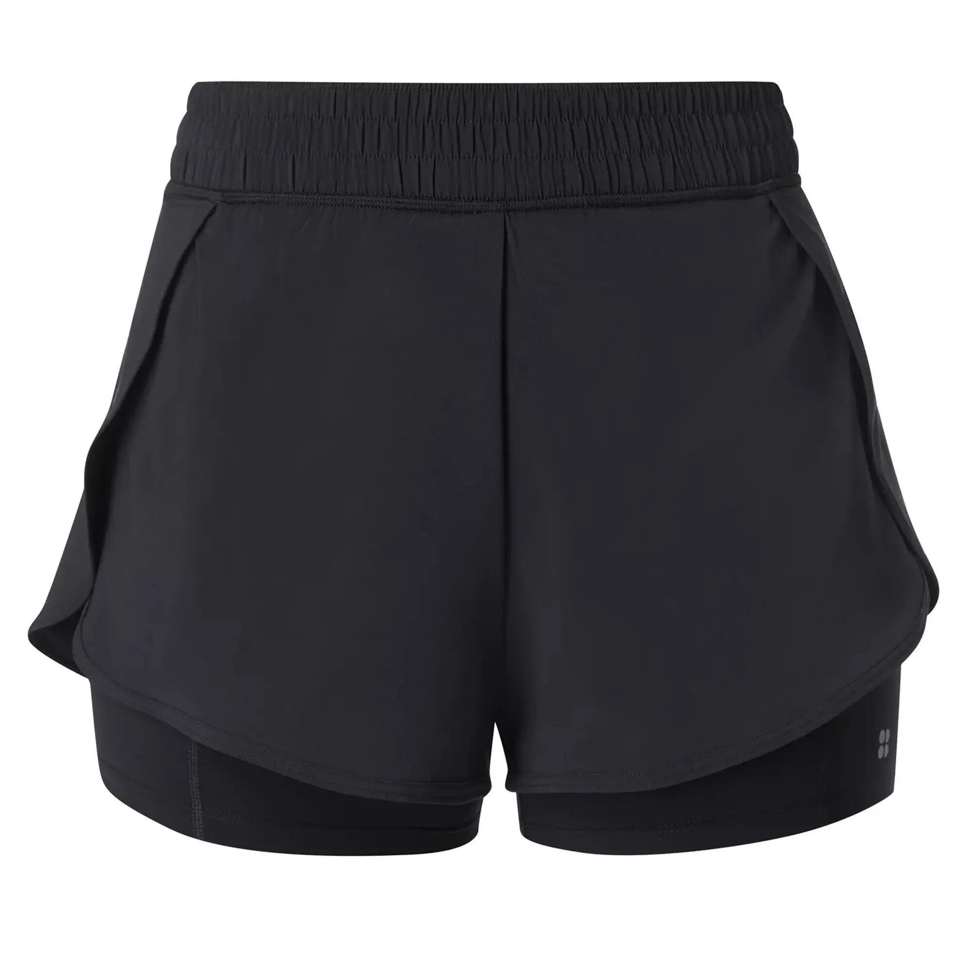 Short Décontracté Course À Pied Femme (Noir) 2/4