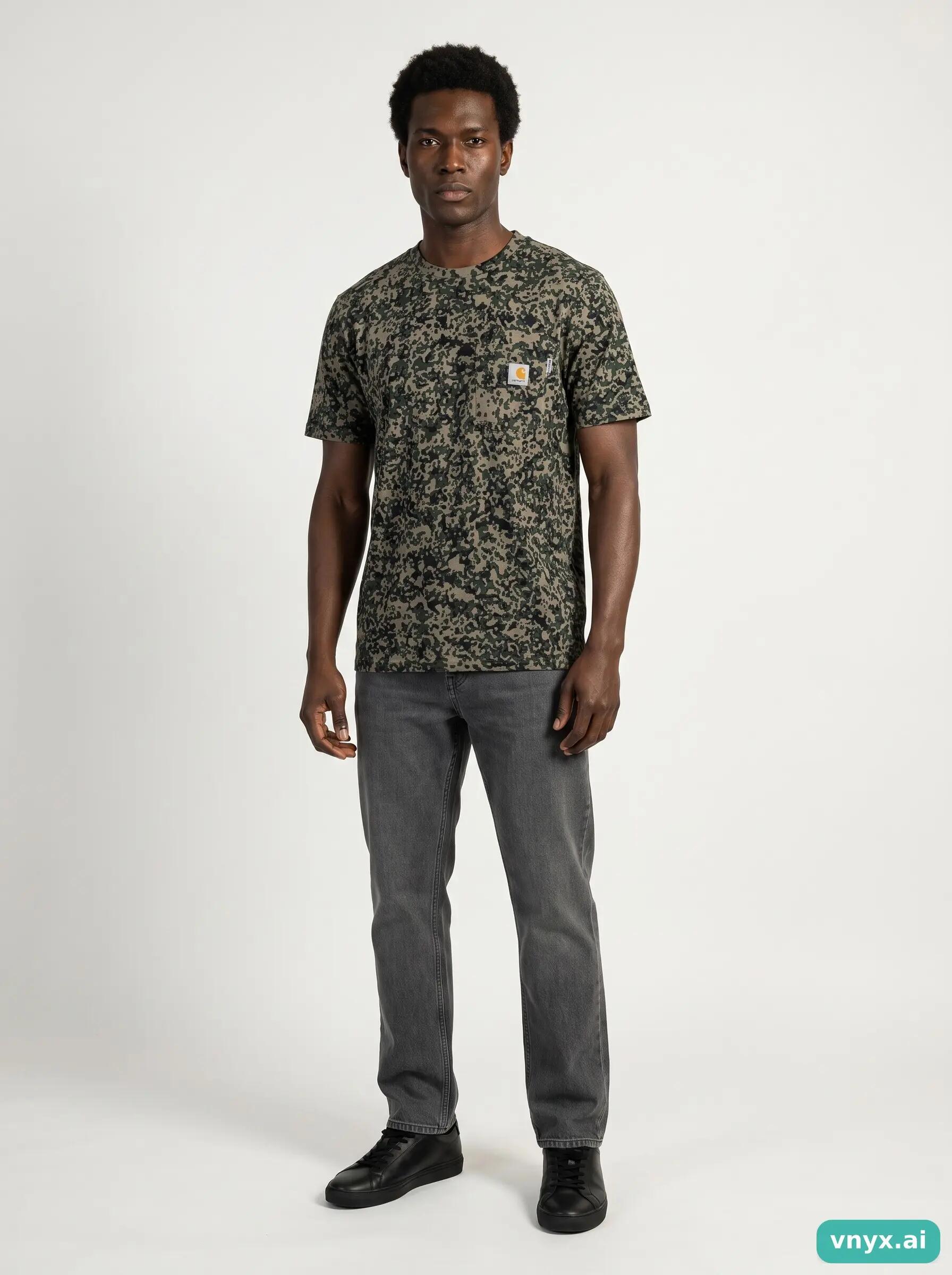 Second Life - Vintage Carhartt Olive Green T-Shirt Men S 3/5