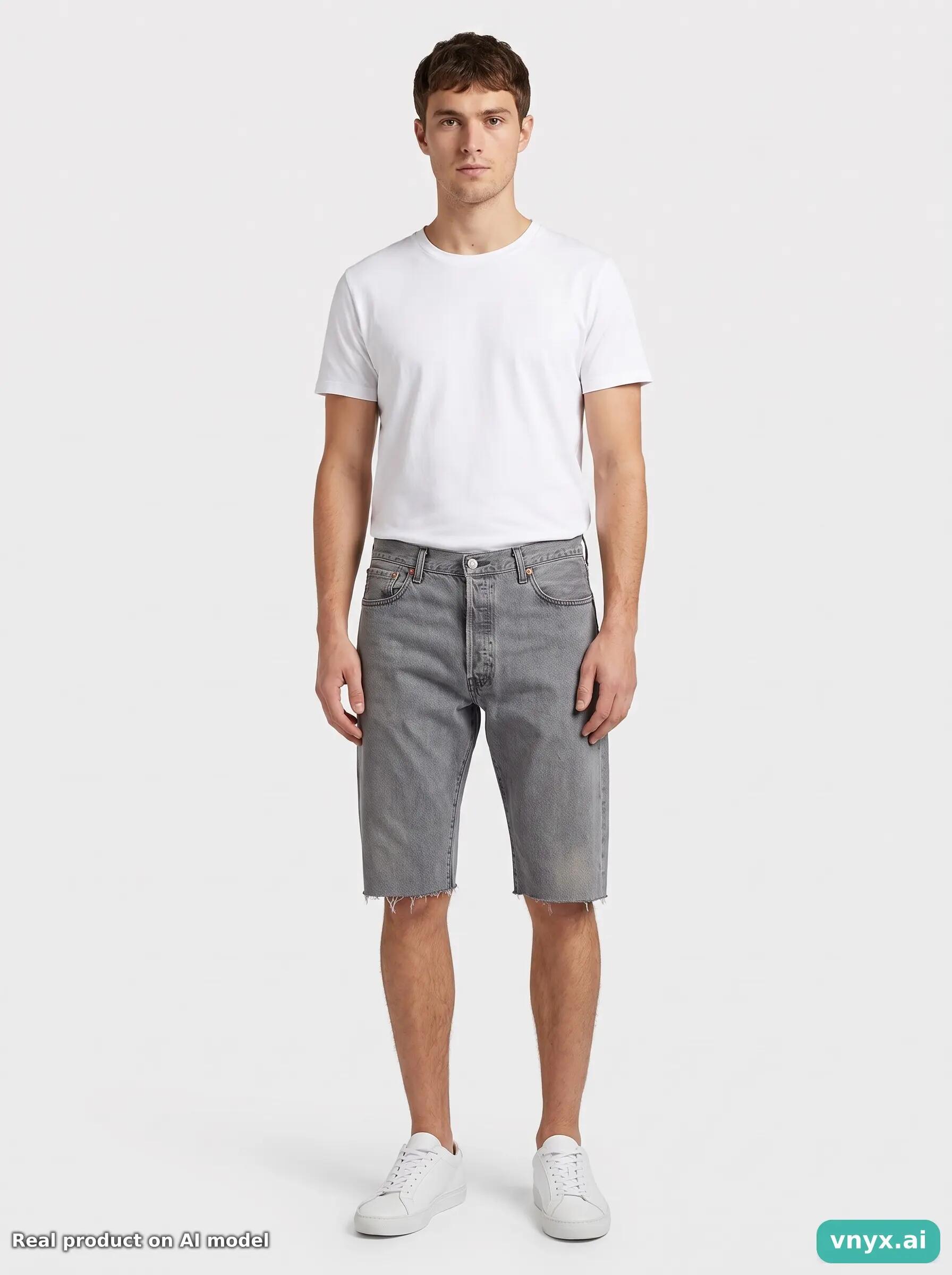 Second Life - Vintage Levi's Grey Shorts Men 36 L32 6/6