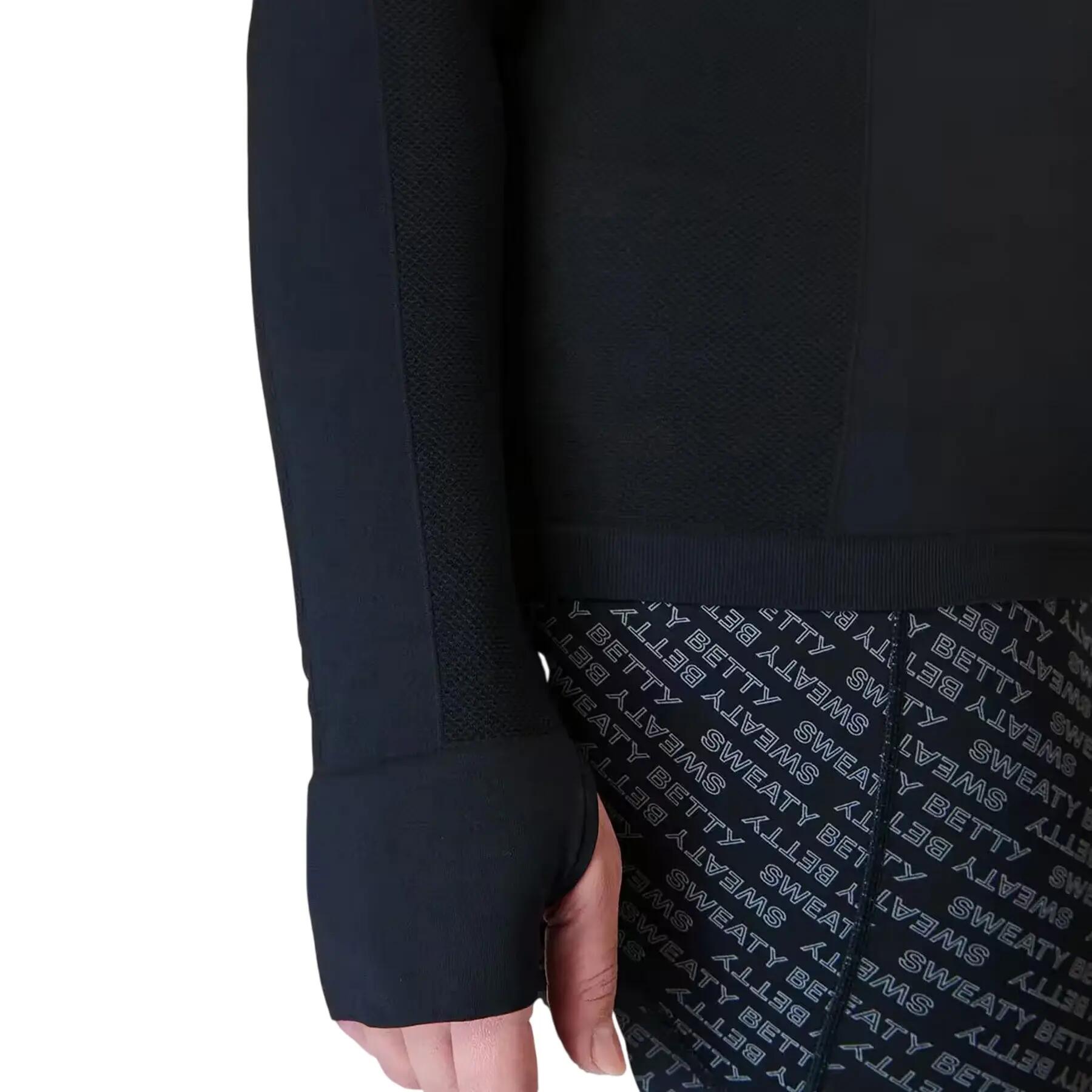 Jersey Athlete de Manga Larga Ejercicio para Mujer Negro 4/4