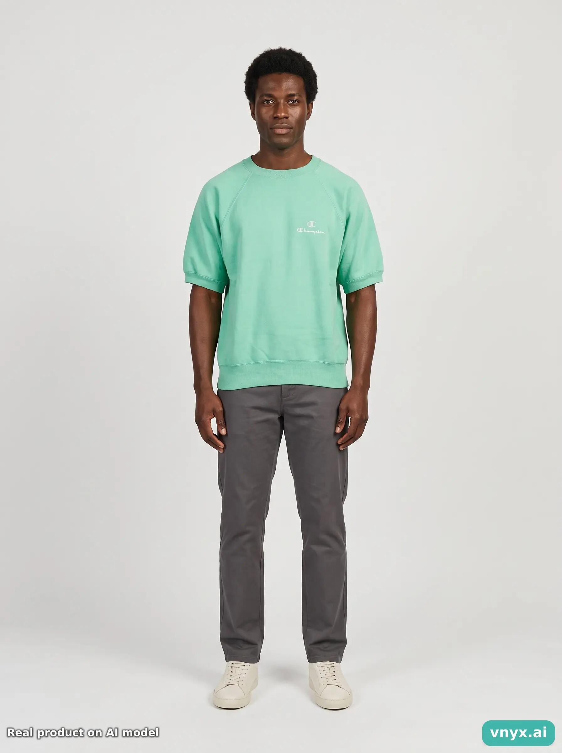 Second Life - Vintage Champion Mint Green Sweatshirt Men S 3/5