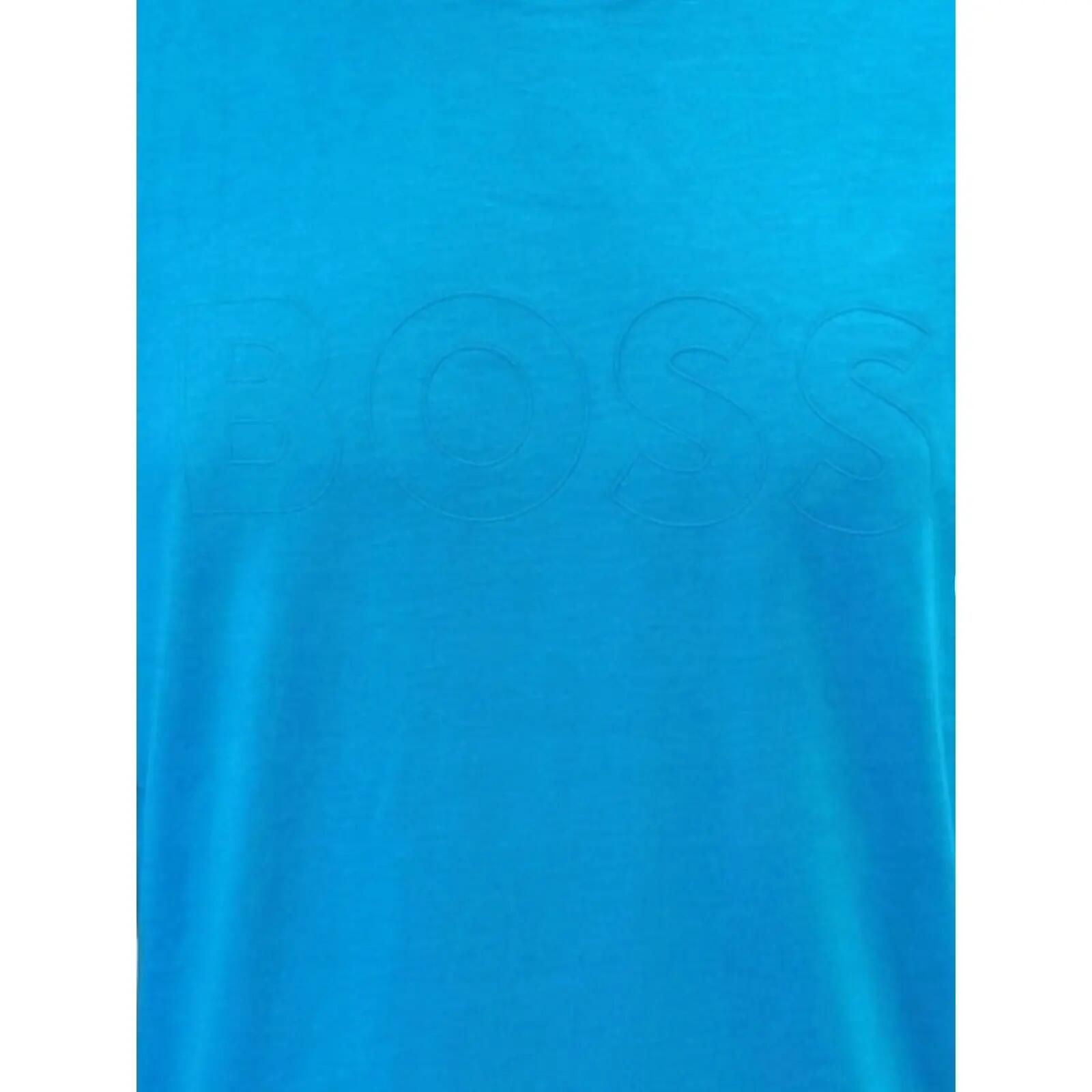 Camiseta Diseño Logotipo de Algodón para Hombre Azul 3/3