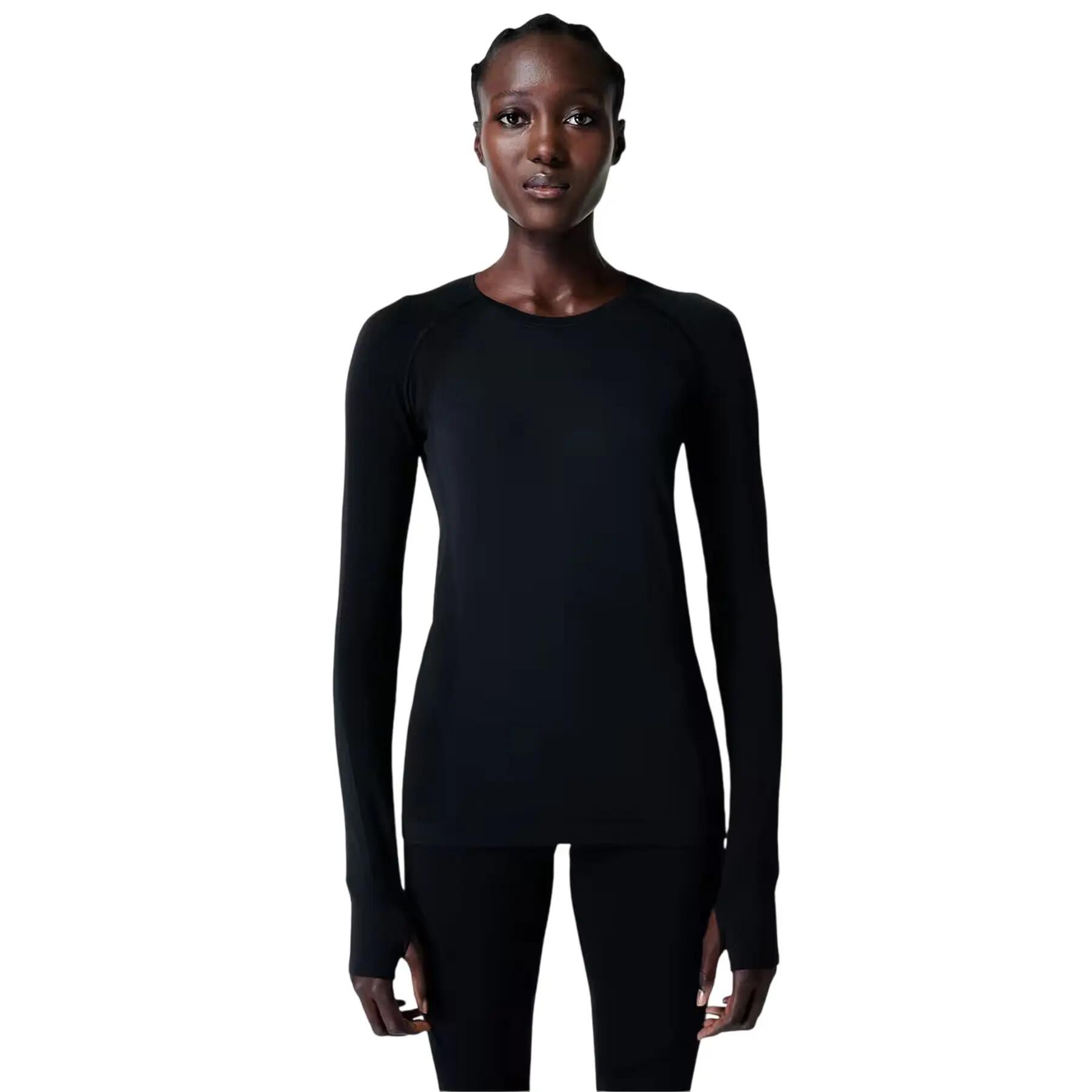 Jersey Athlete de Manga Larga Ejercicio para Mujer Negro 2/4