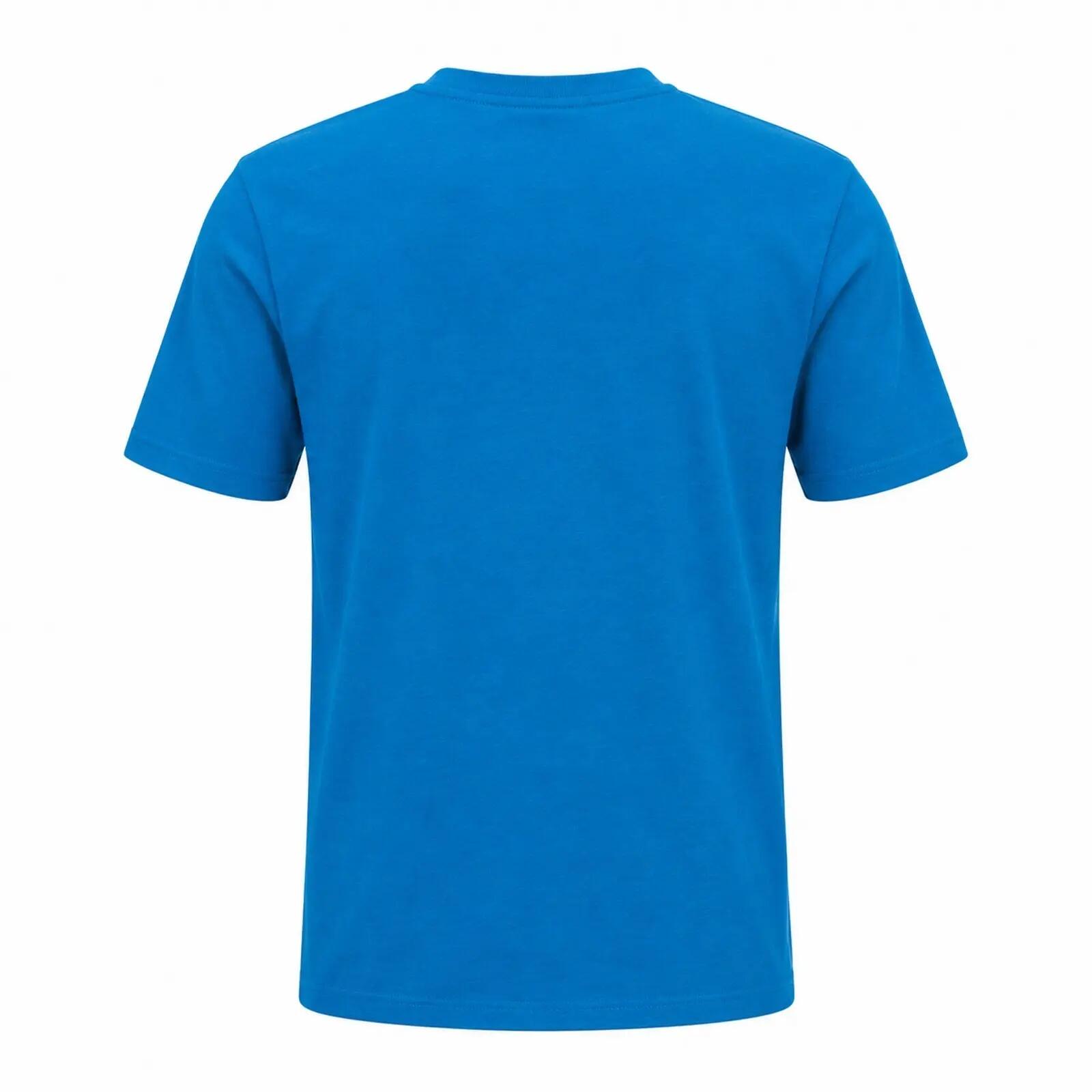 Camiseta Diseño Logotipo de Algodón para Hombre Azul 2/3
