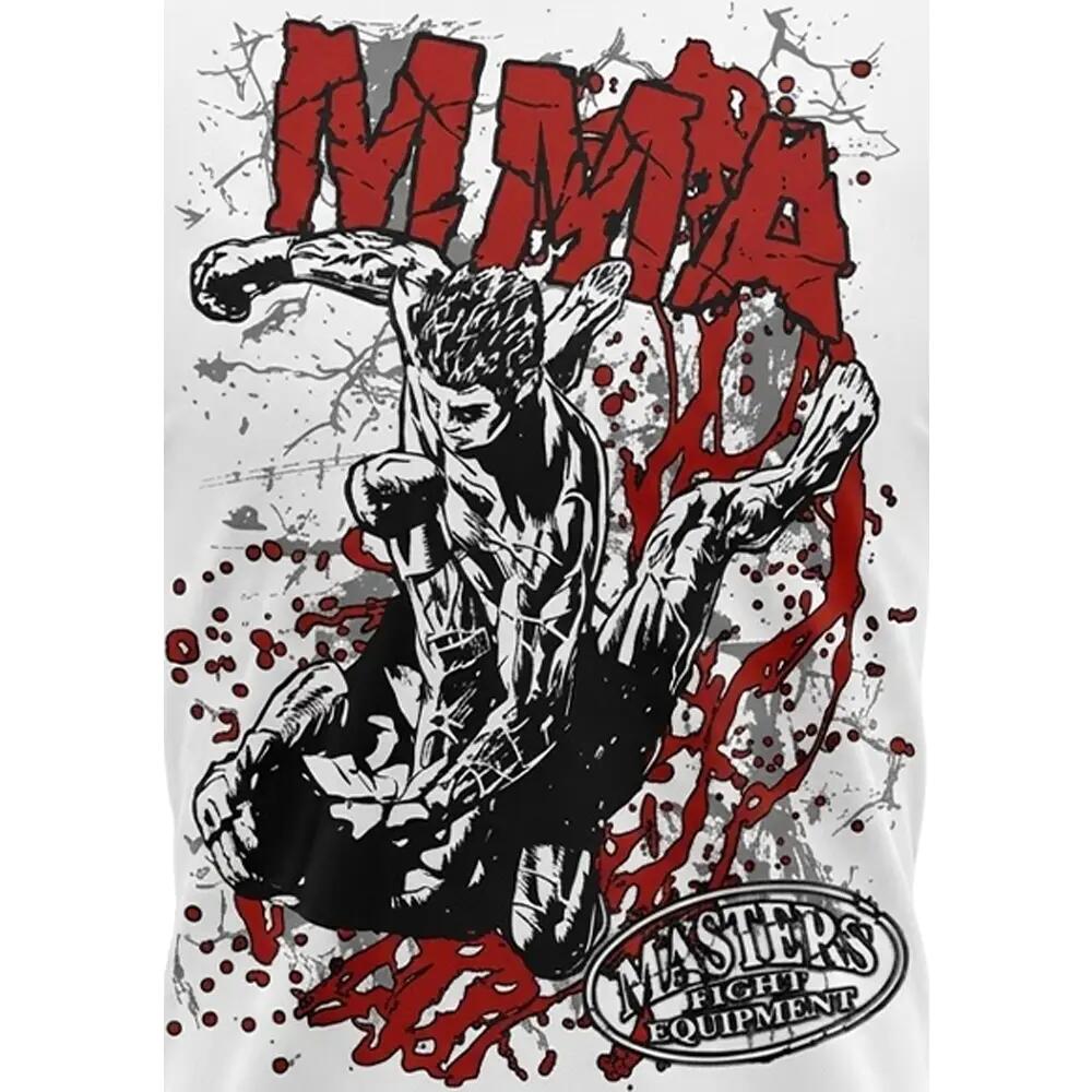 Camiseta MMA de Algodón Premium Artes Marciales para Hombre Blanco 3/3