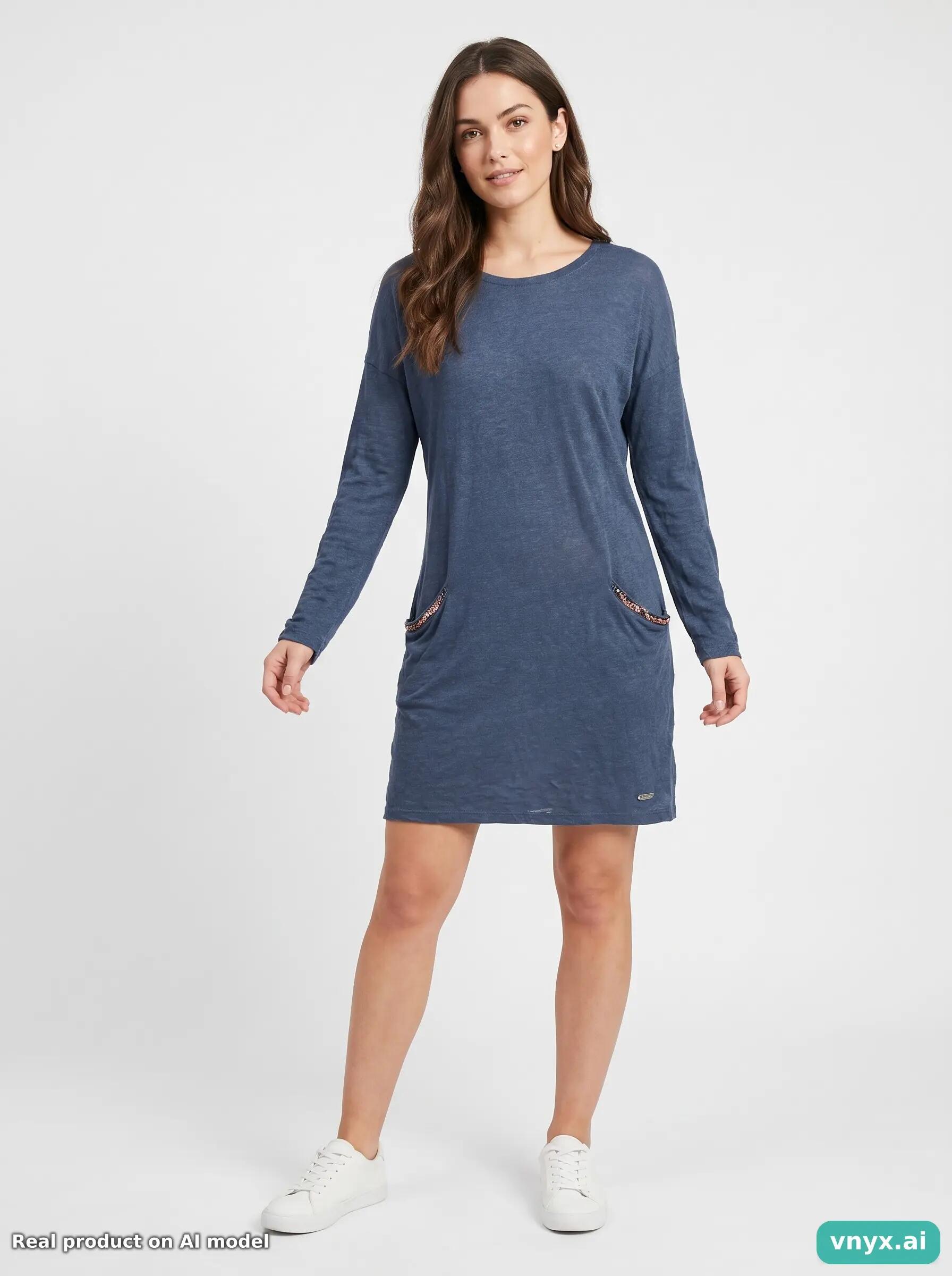 Second Life - Vintage Superdry Navy Knitted Dress Women S 3/5