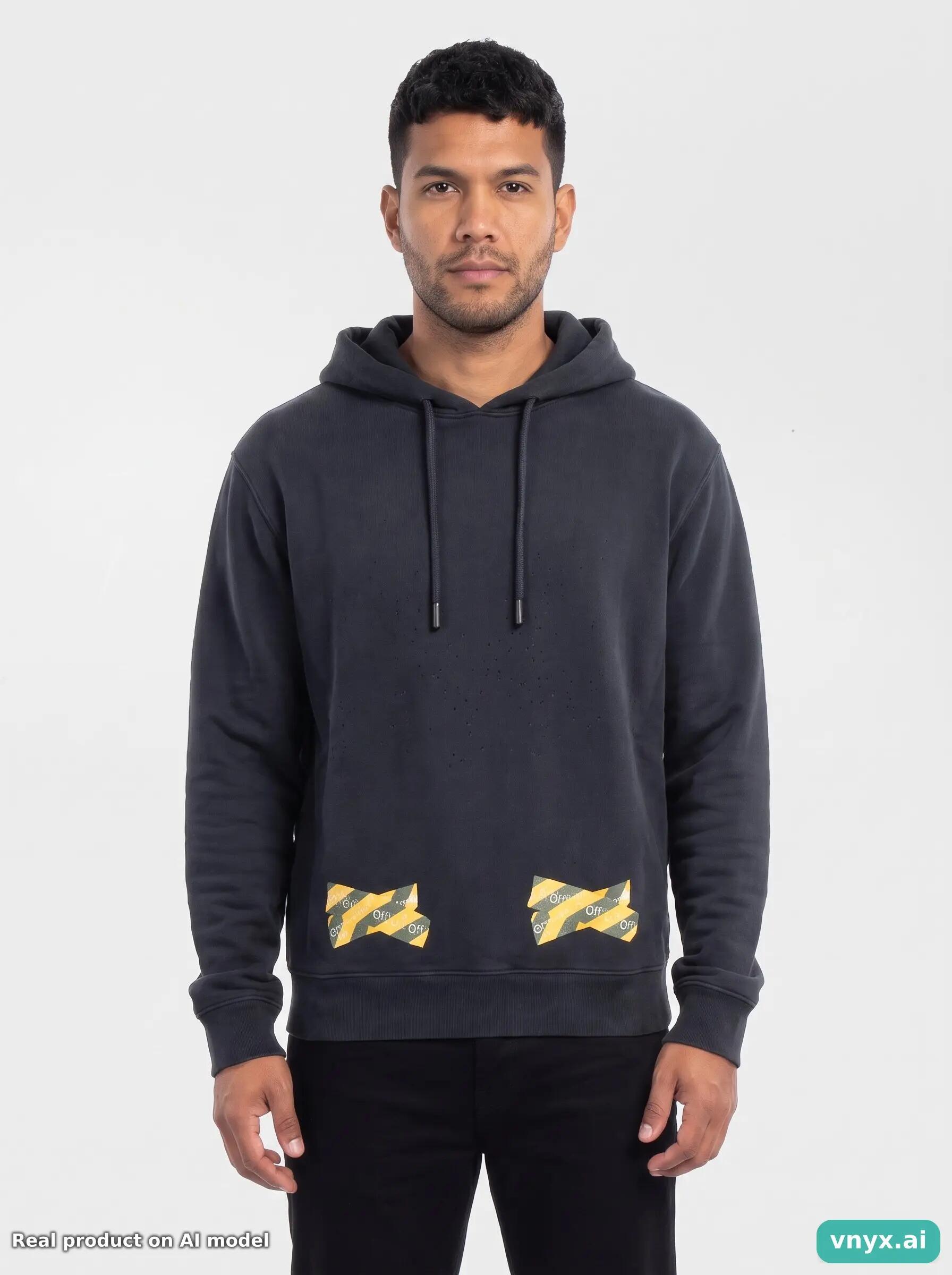 Second Life - Off-White Tape Arrows Hoodie Black Men M 5/5